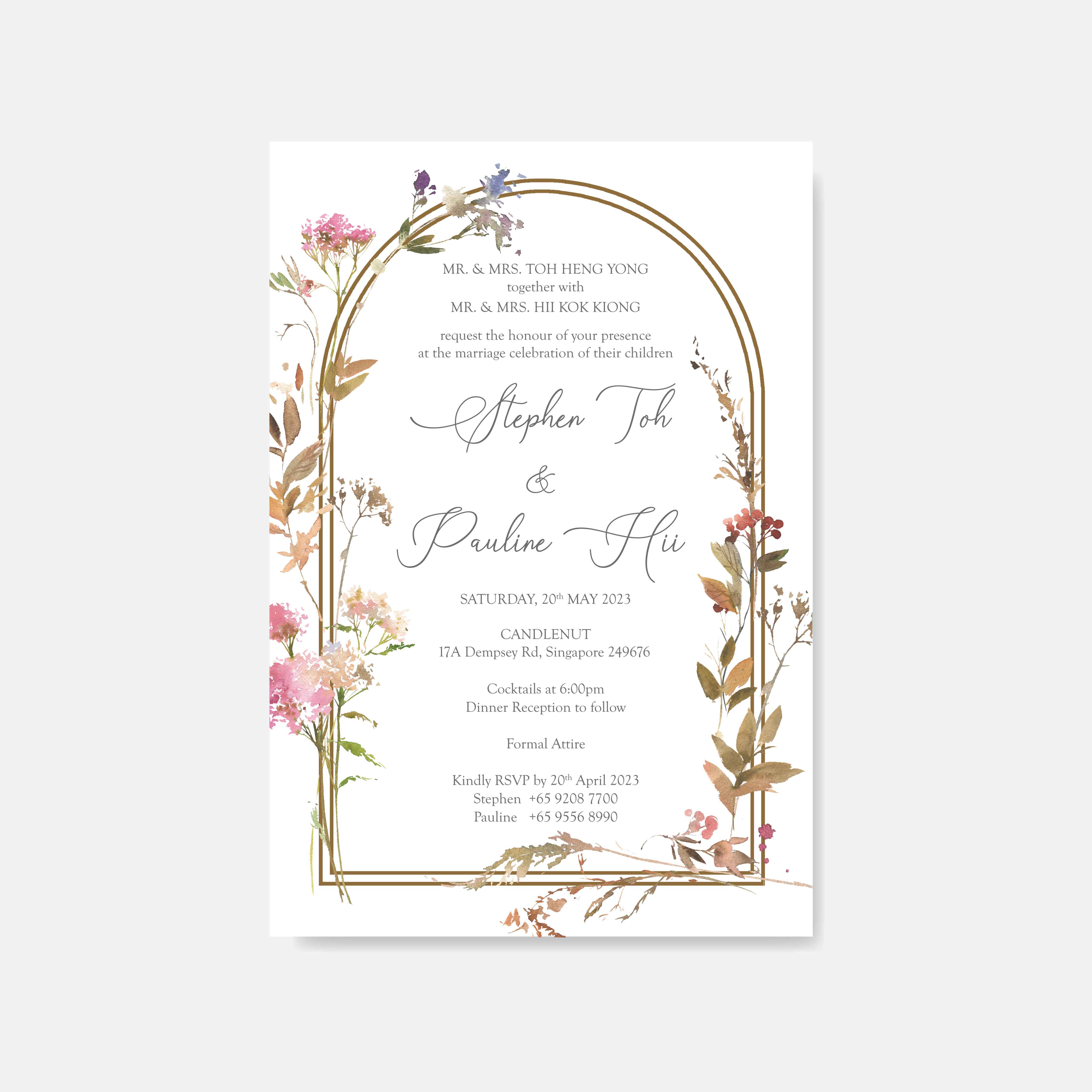 Raised Print Wedding Invitation