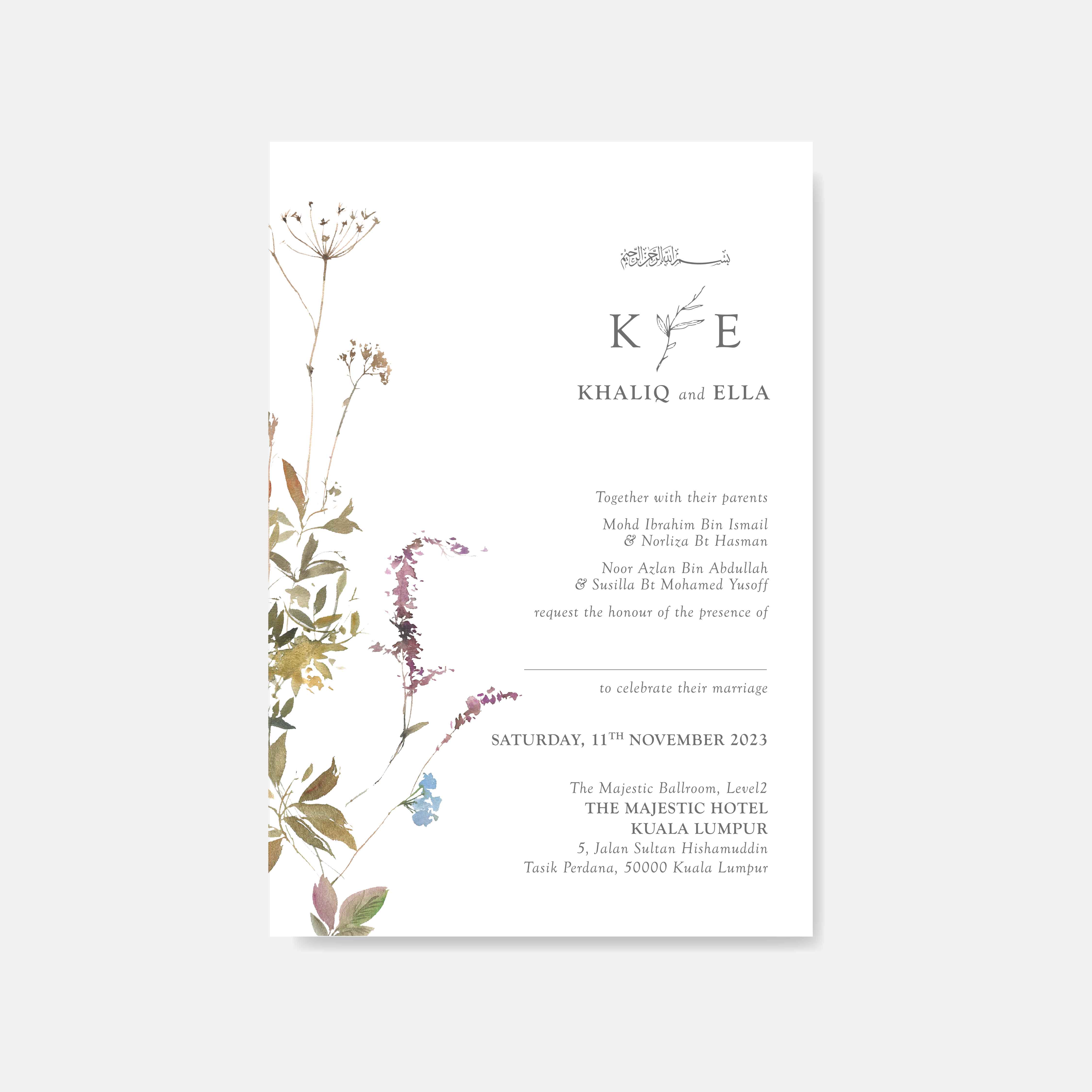 Raised Print Wedding Invitation