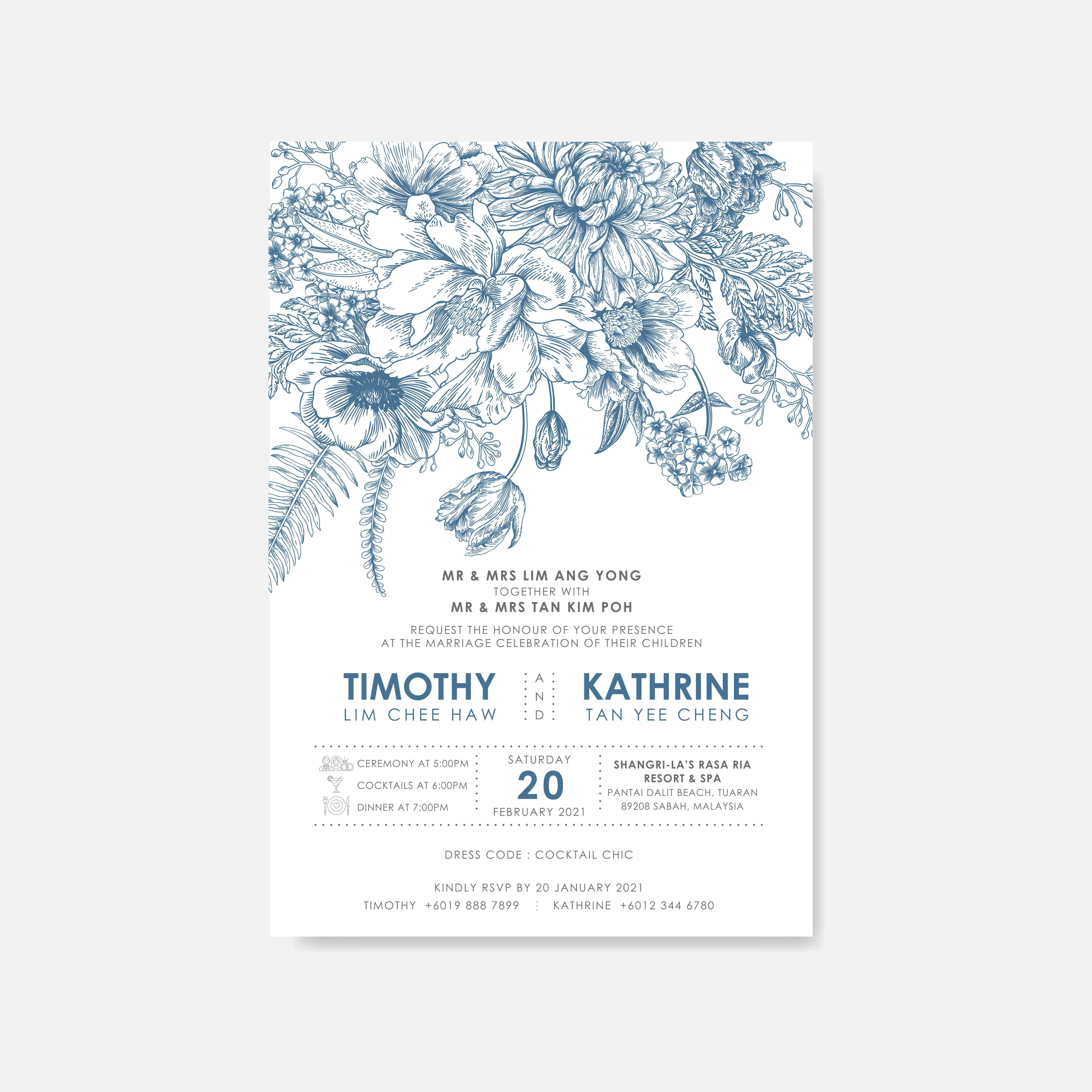 Raised Print Wedding Invitation