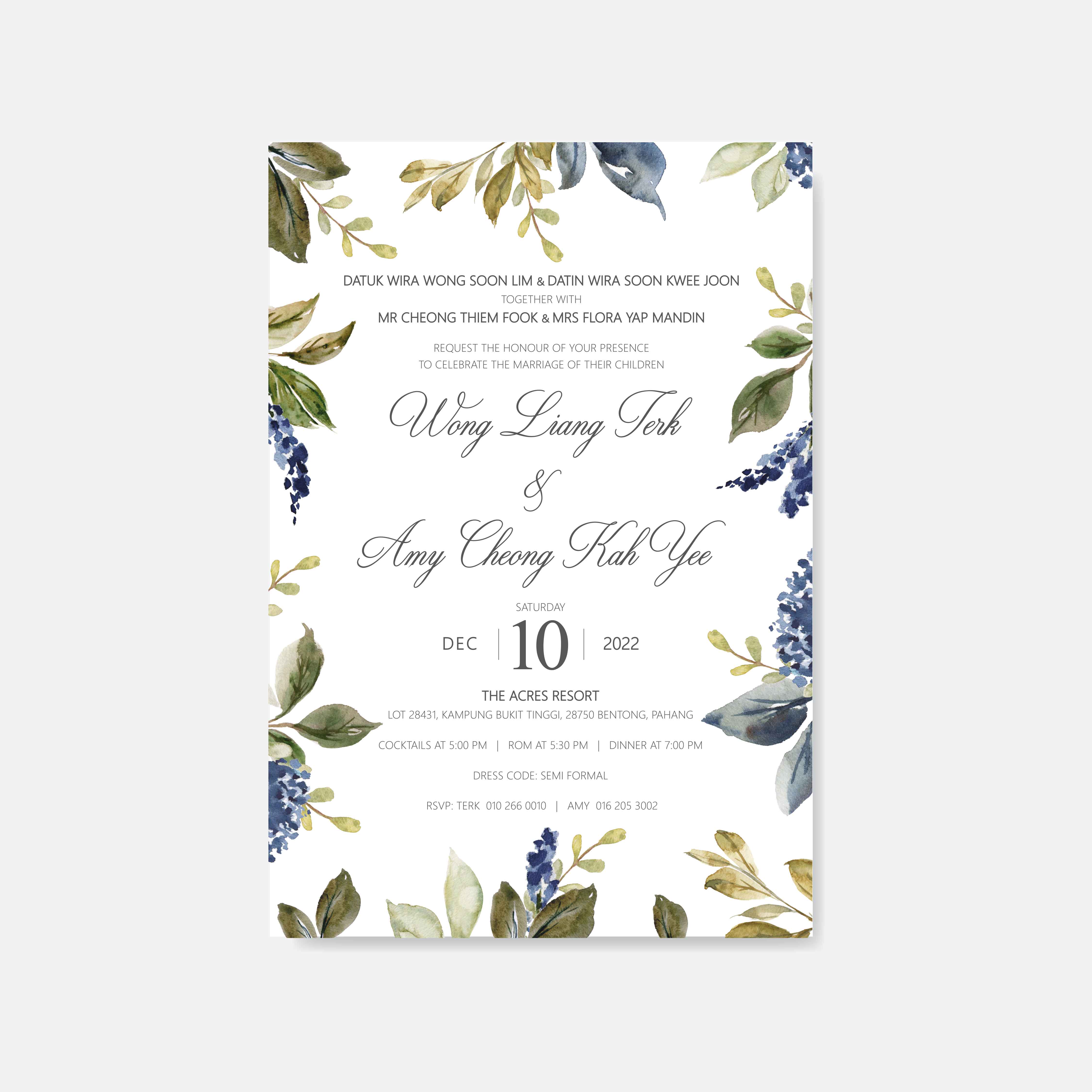 Raised Print Wedding Invitation