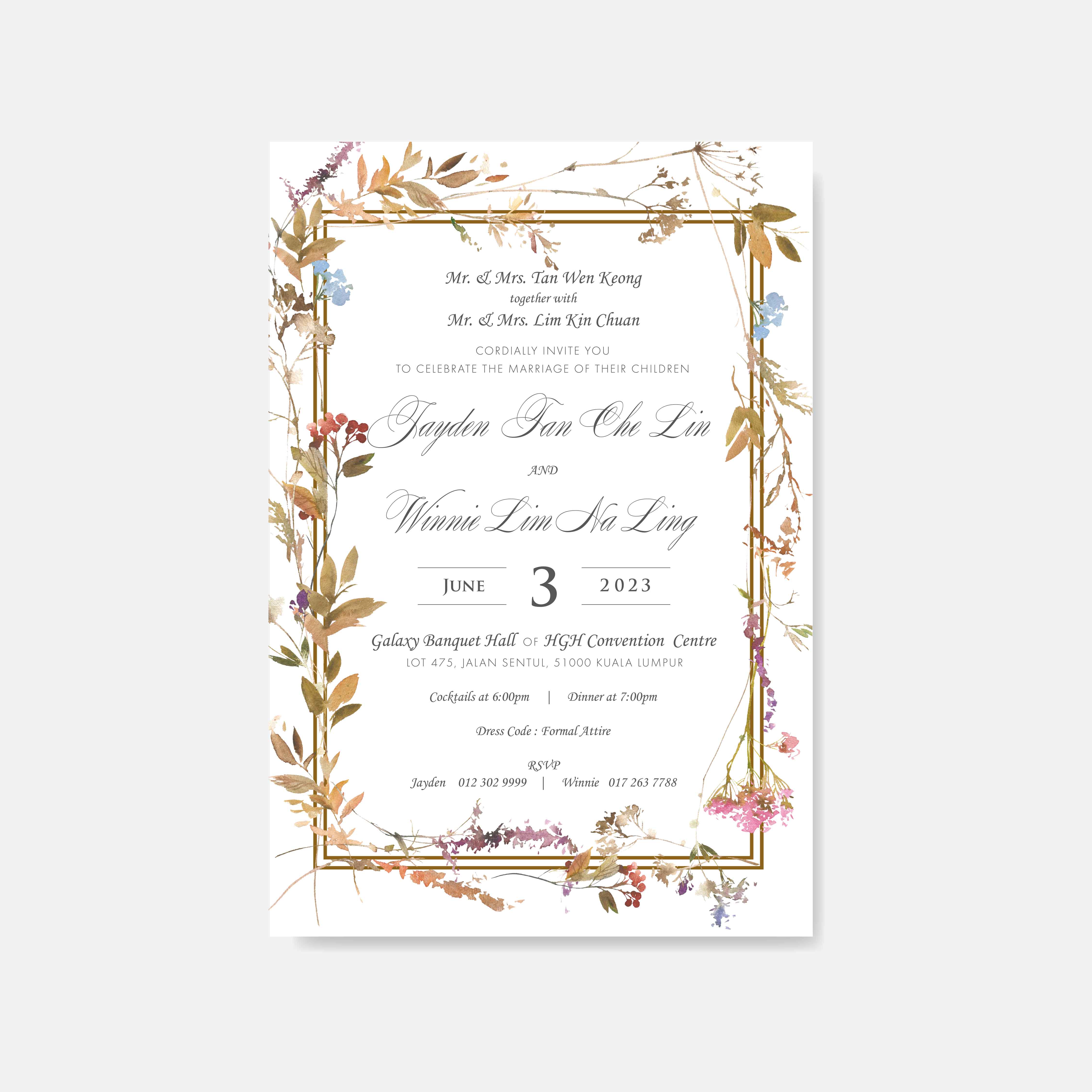 Raised Print Wedding Invitation