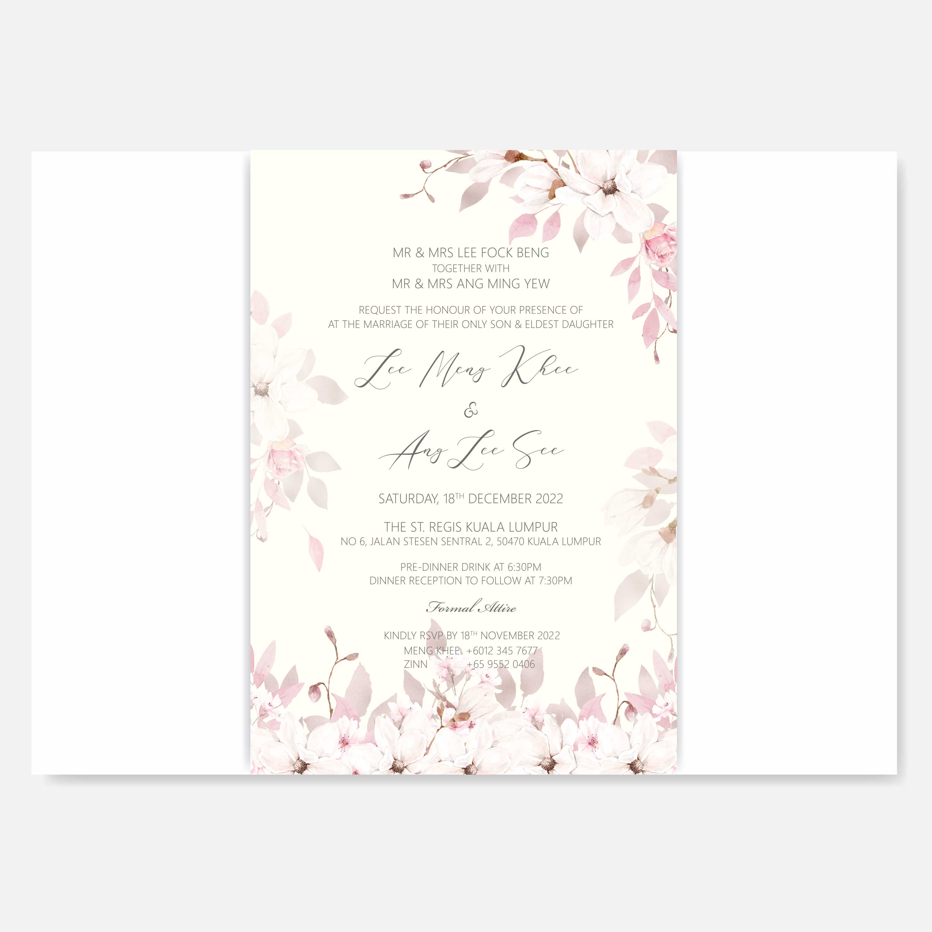 Chiffon Ribbon Wedding Invitation