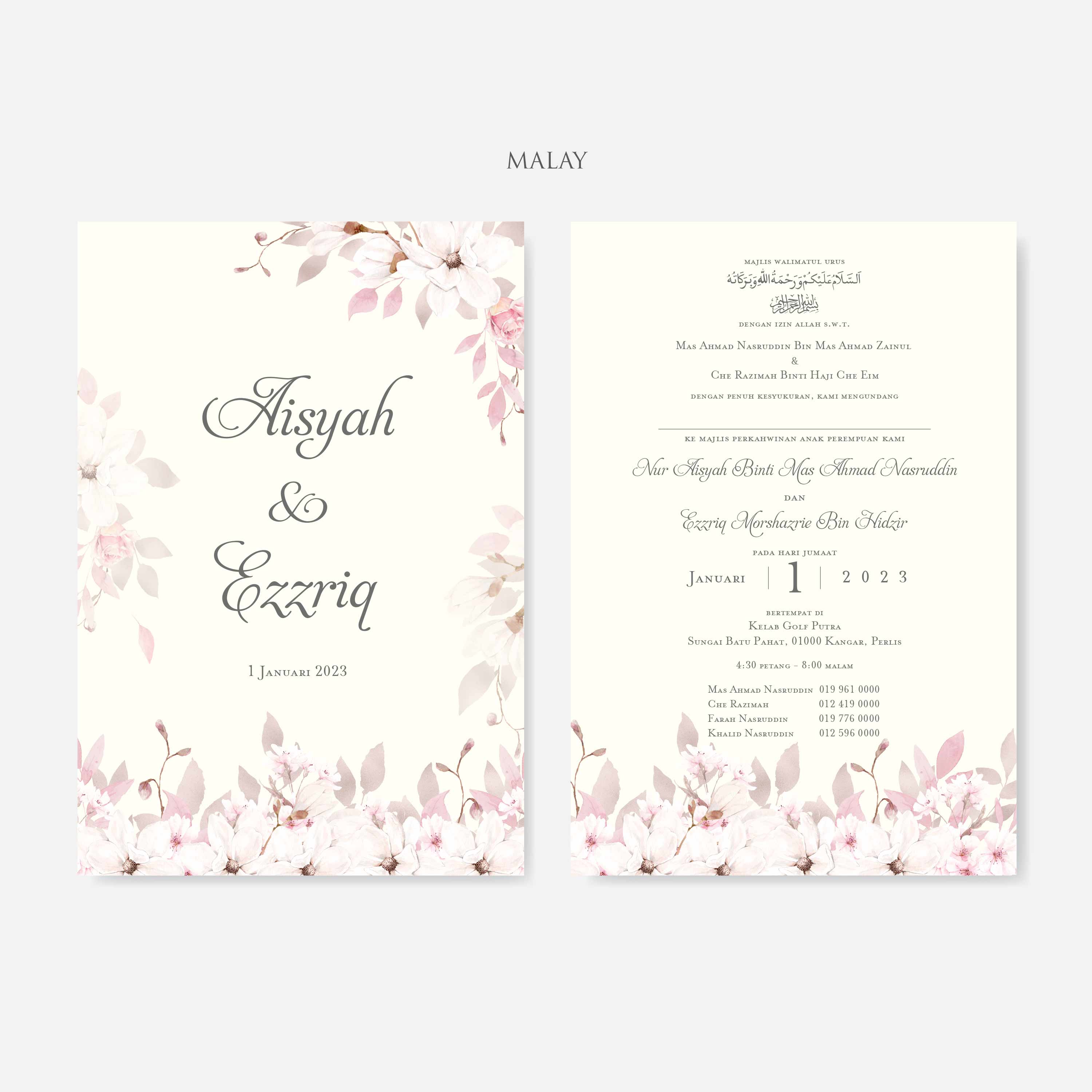 Chiffon Ribbon Wedding Invitation