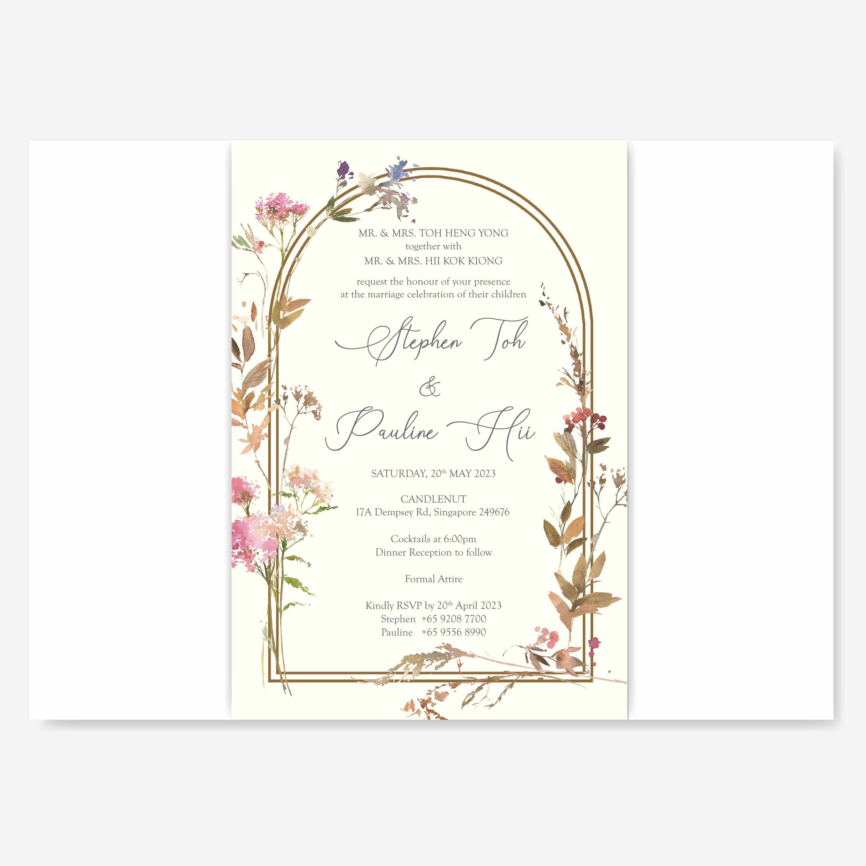 Chiffon Ribbon Wedding Invitation