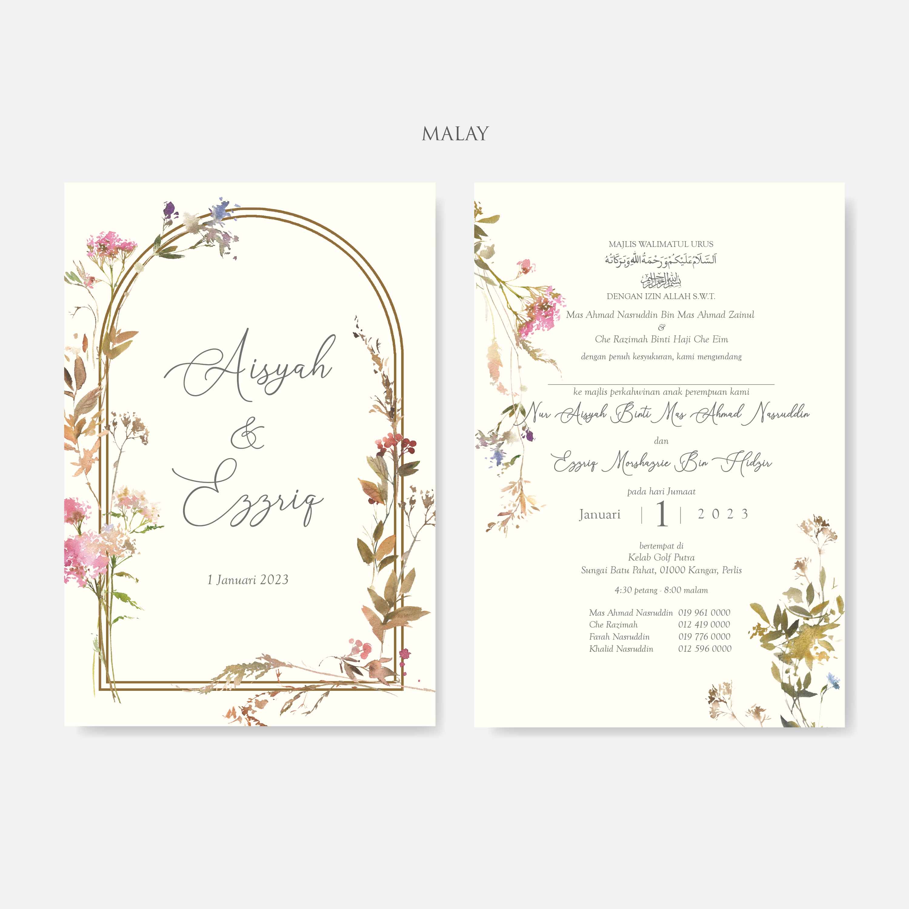 Chiffon Ribbon Wedding Invitation