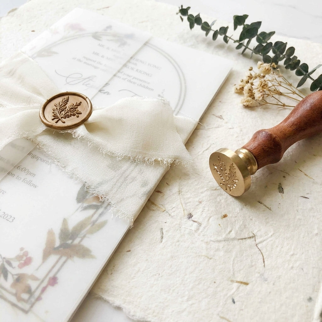 A chiffon ribbon wedding invitation provides a soft, ethereal, and organic aesthetic that perfectly complements elegant, fine-art, or bohemian wedding styles. Hand-frayed chiffon ribbons feature raw edges that add rich texture and motion to a stationary suite.