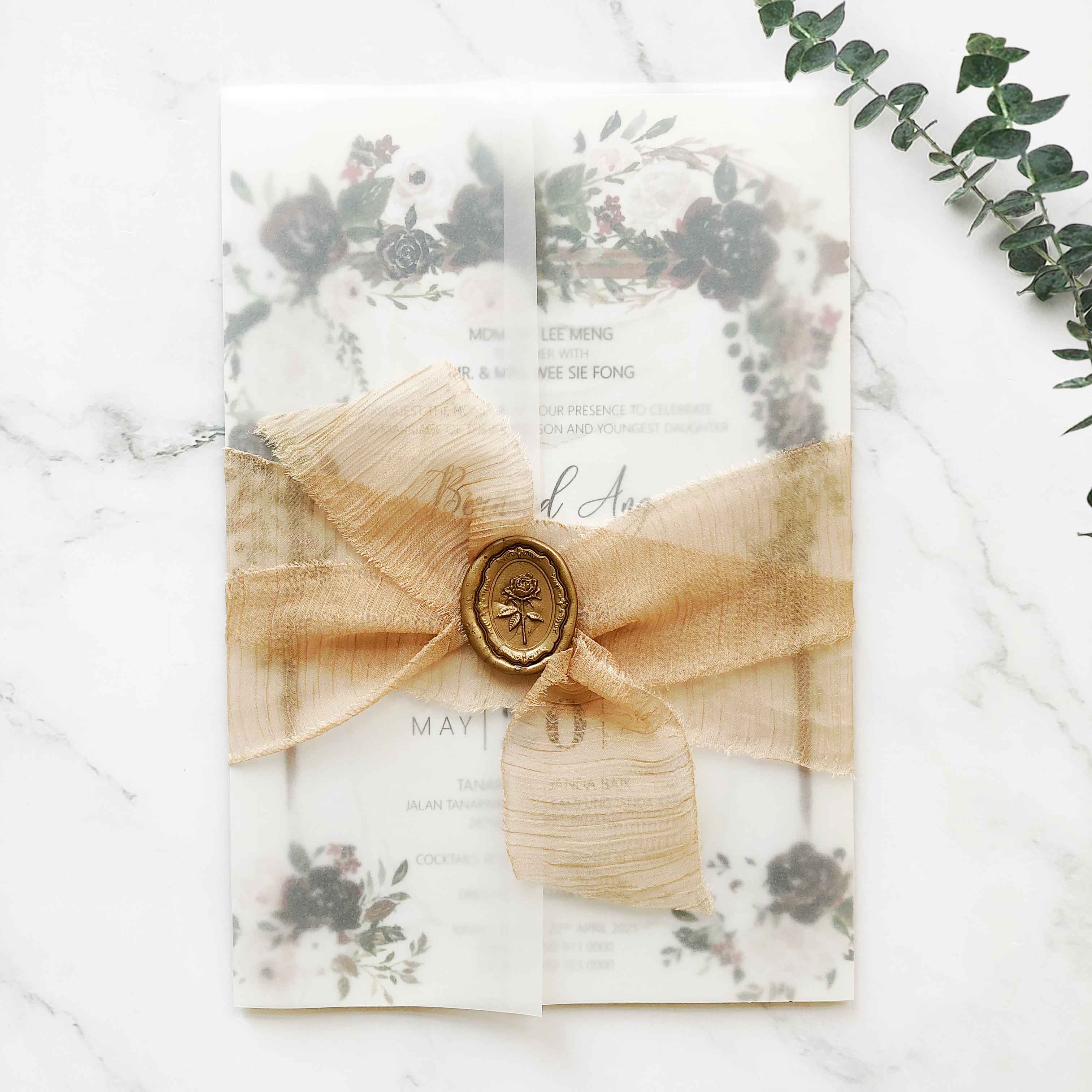 Chiffon Ribbon Wedding Invitation