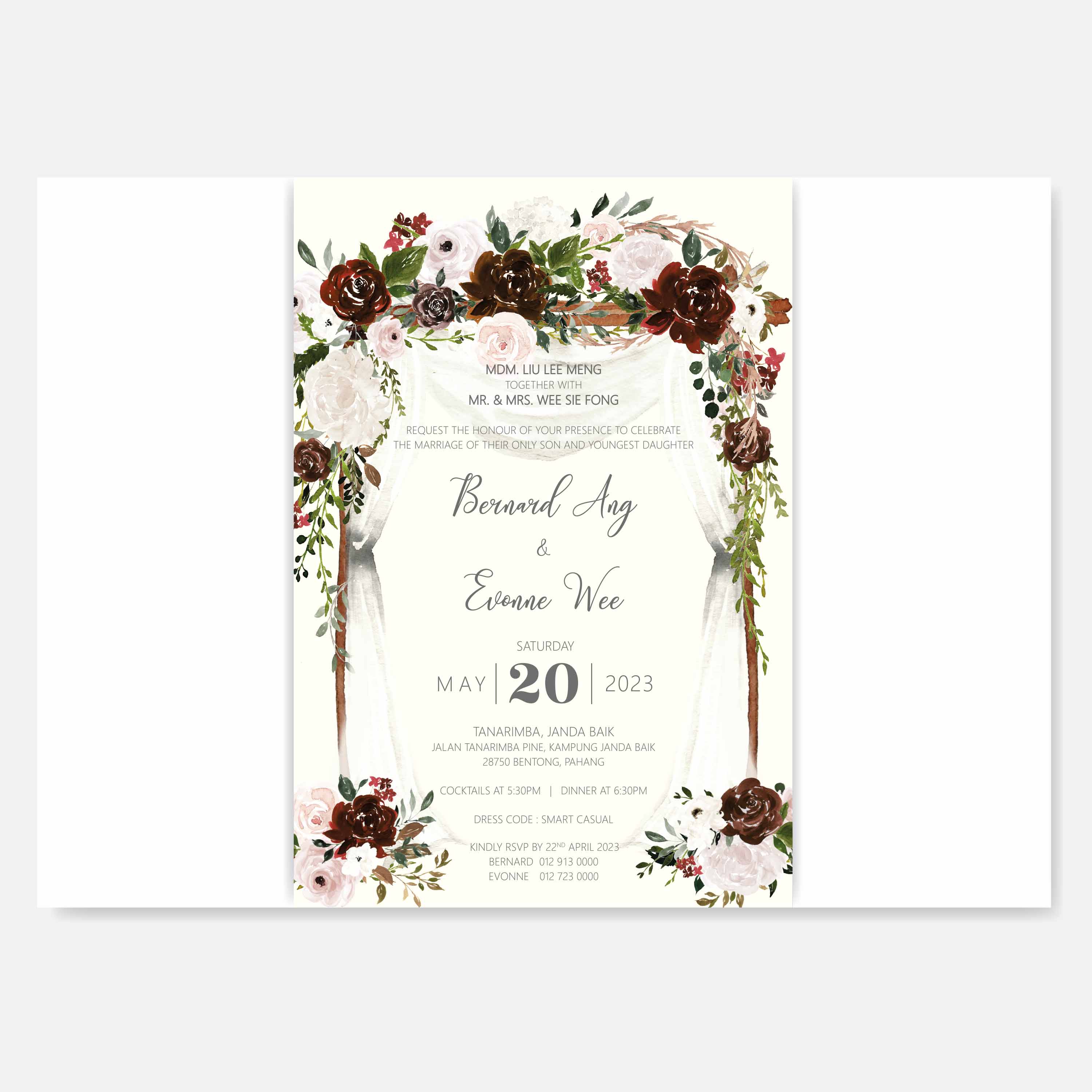 Chiffon Ribbon Wedding Invitation