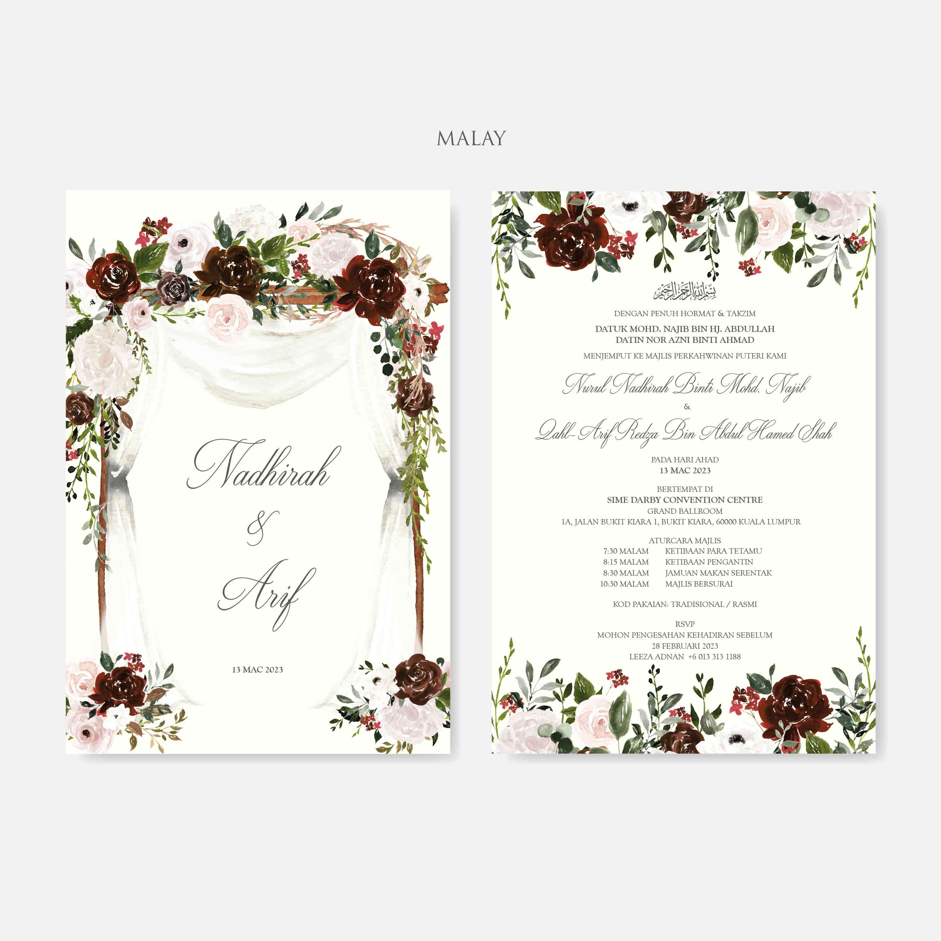 Chiffon Ribbon Wedding Invitation