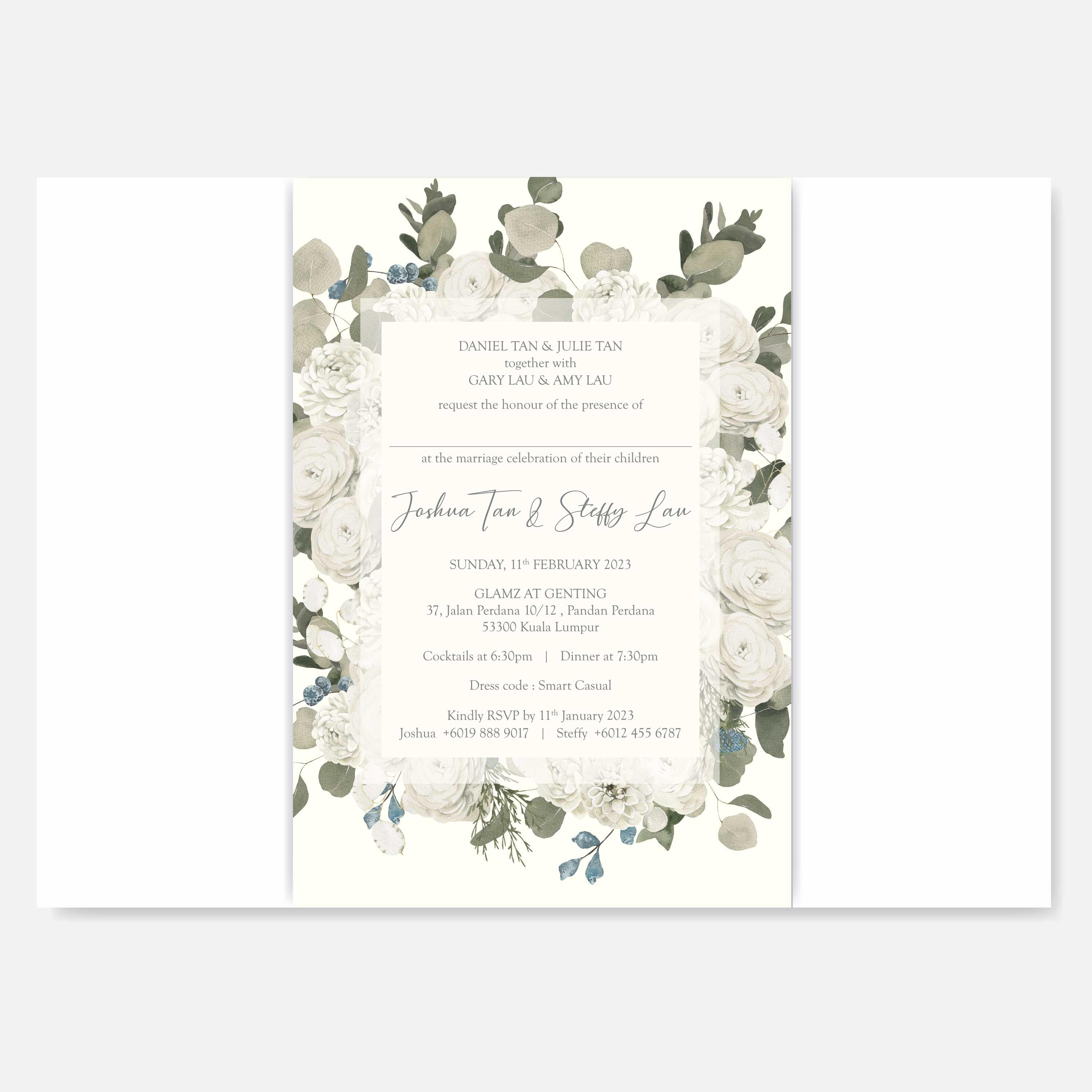 Chiffon Ribbon Wedding Invitation