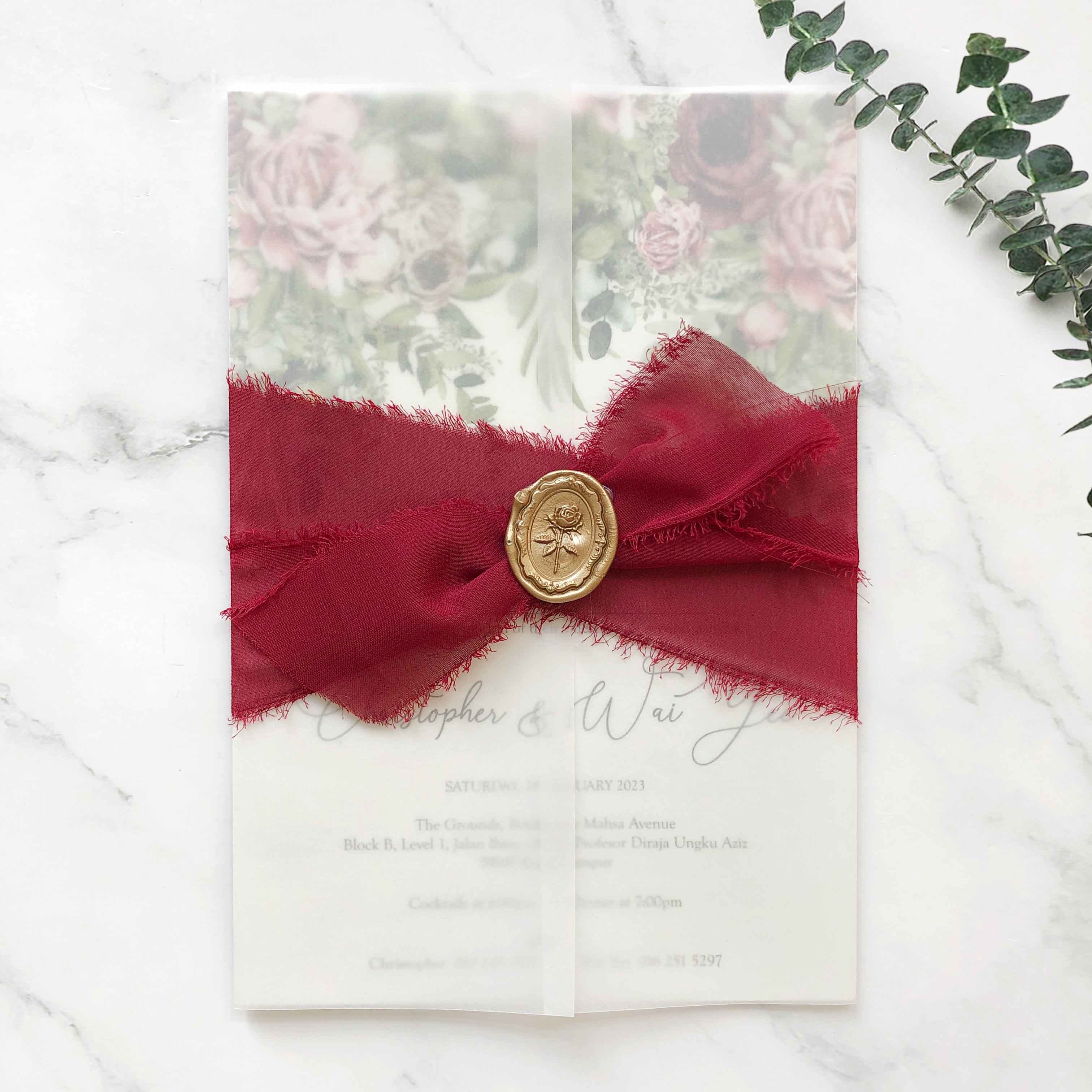 Chiffon Ribbon Wedding Invitation