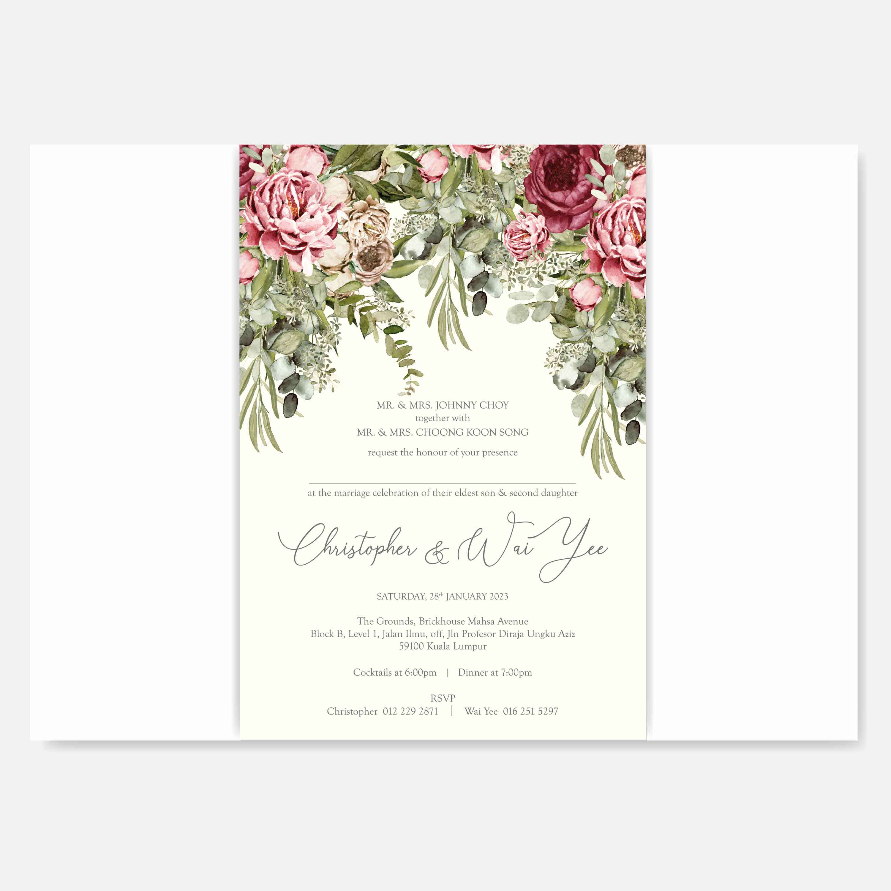 Chiffon Ribbon Wedding Invitation