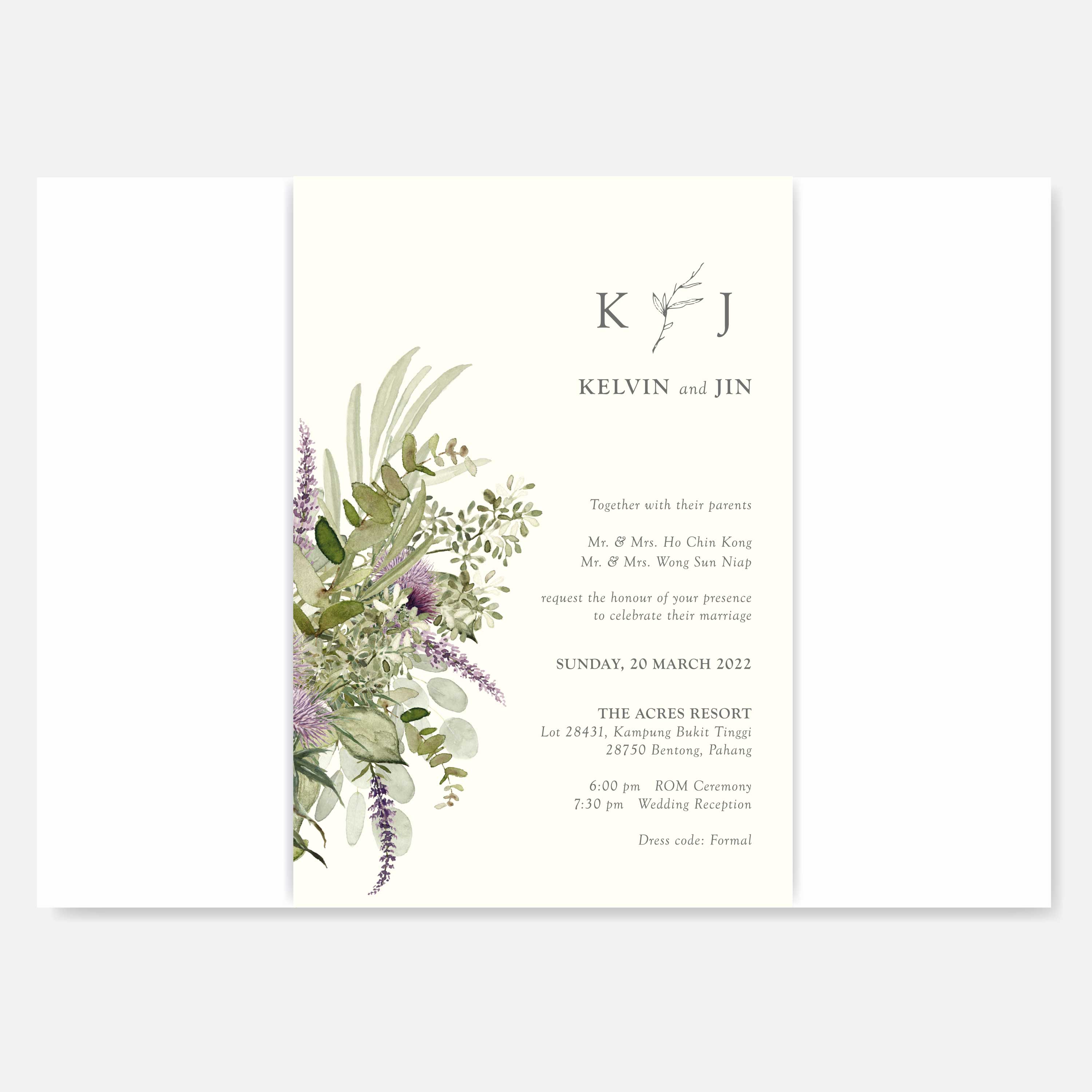 Chiffon Ribbon Wedding Invitation