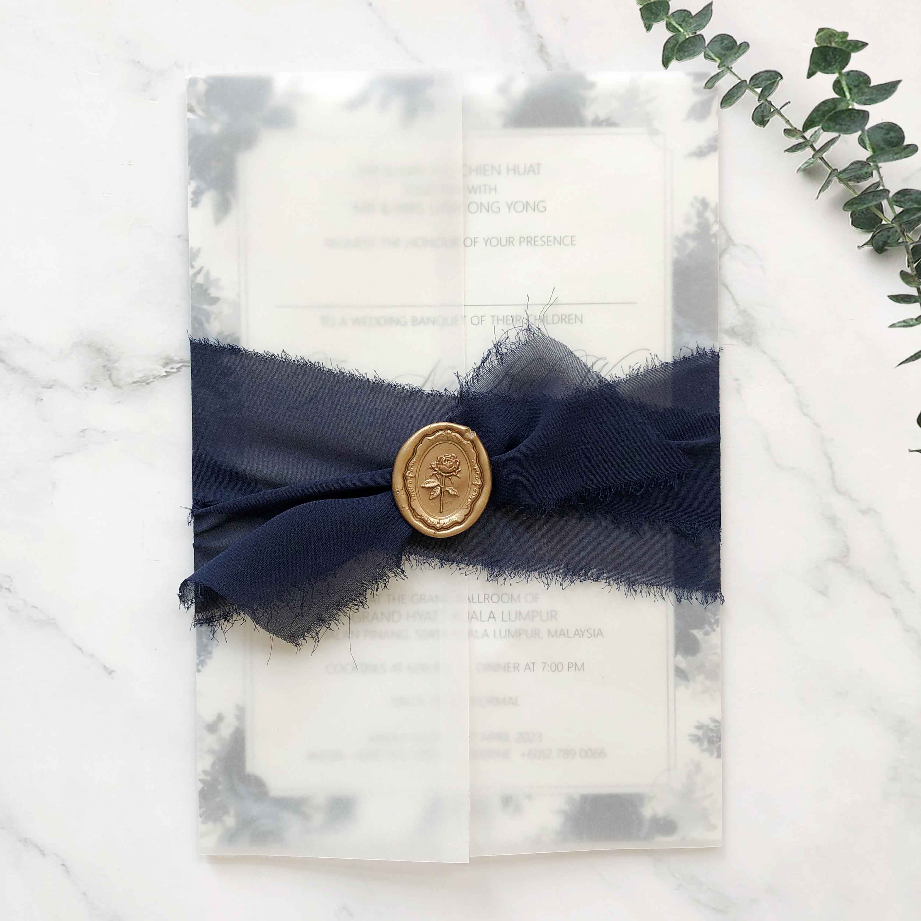 Chiffon Ribbon Wedding Invitation