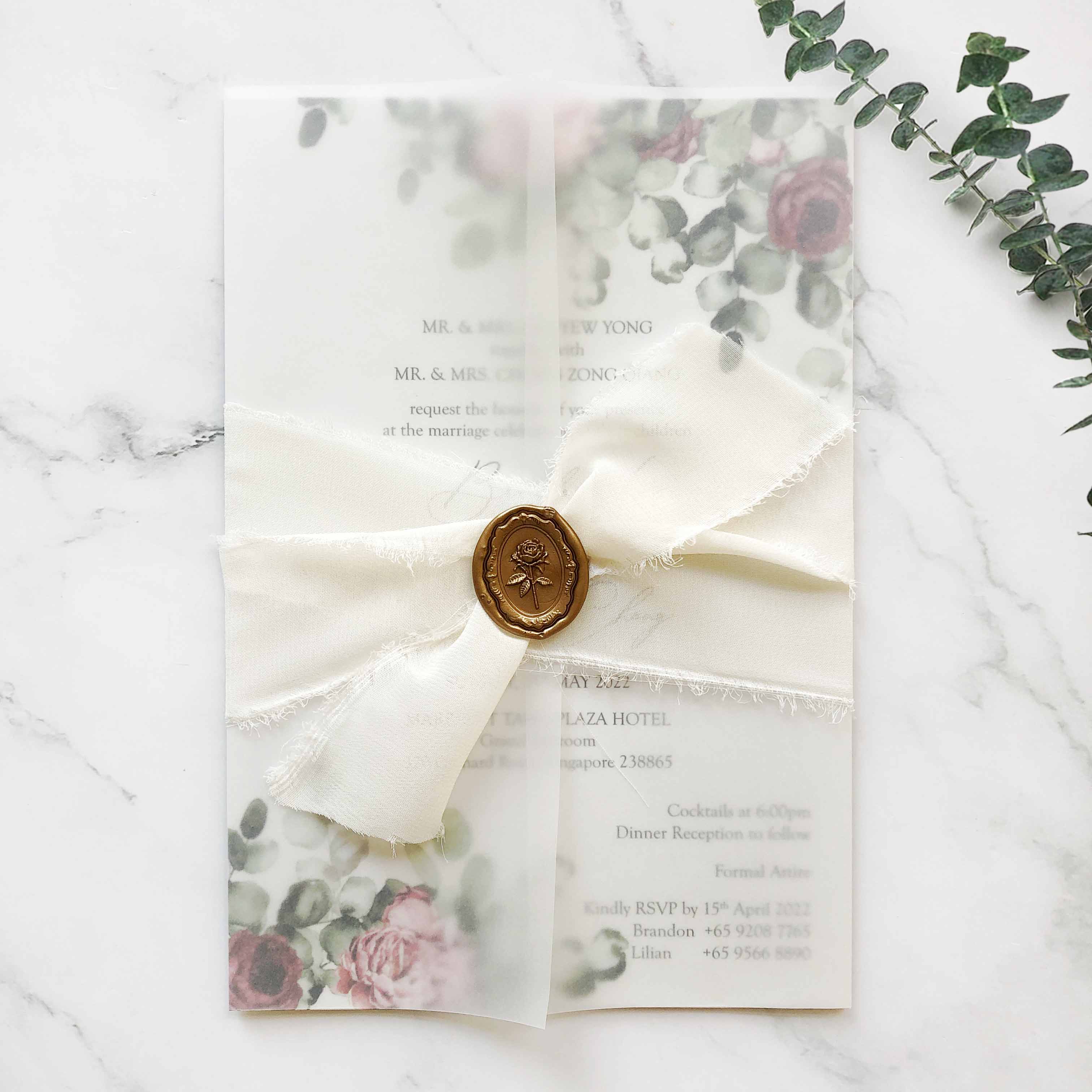 Chiffon Ribbon Wedding Invitation