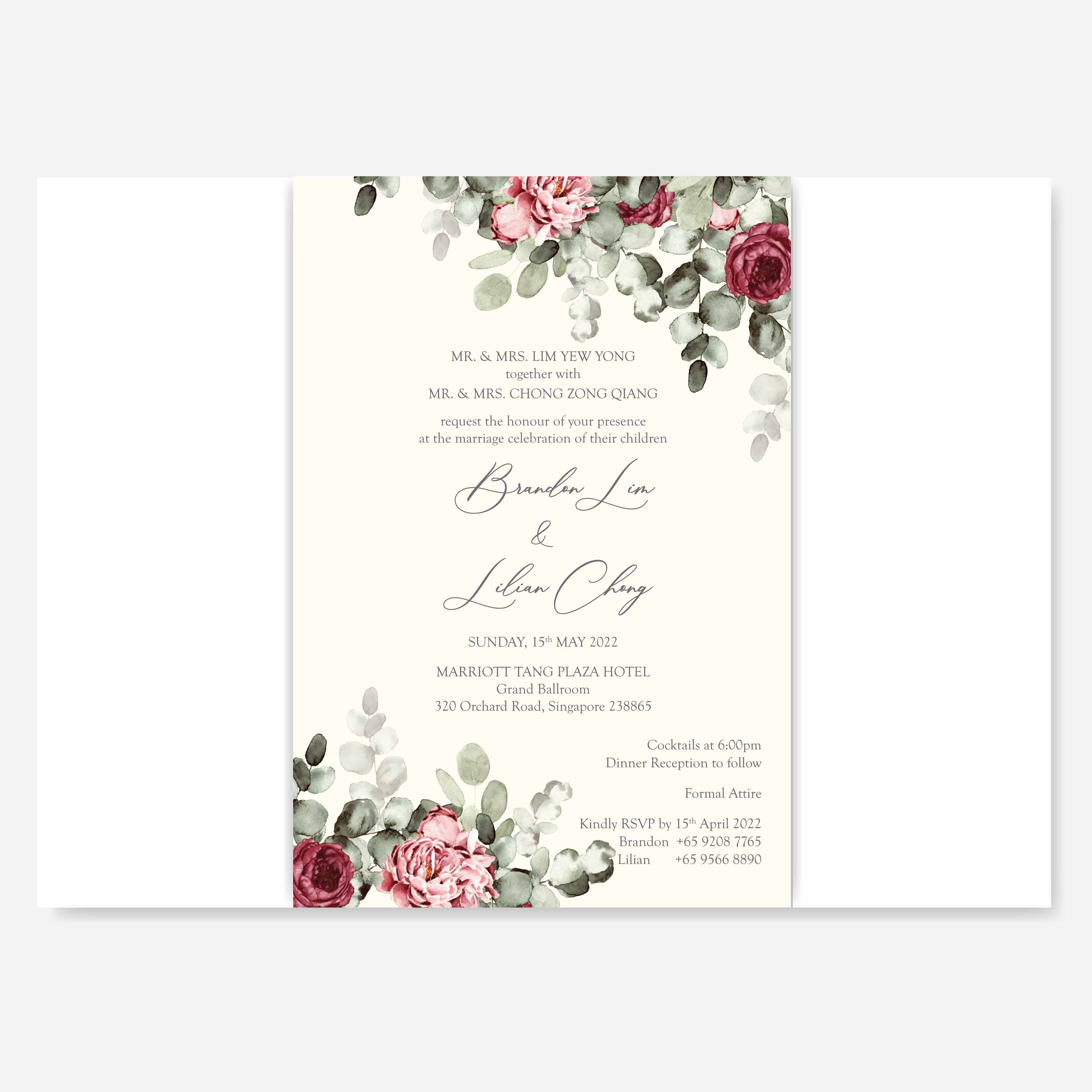 Chiffon Ribbon Wedding Invitation