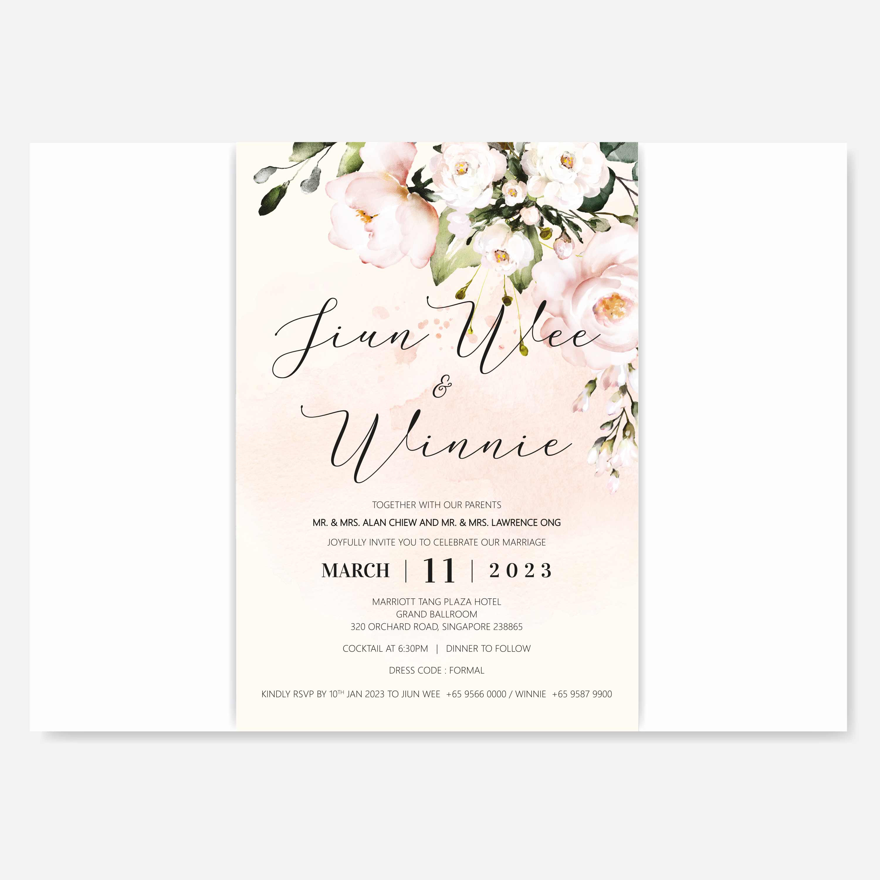 Chiffon Ribbon Wedding Invitation