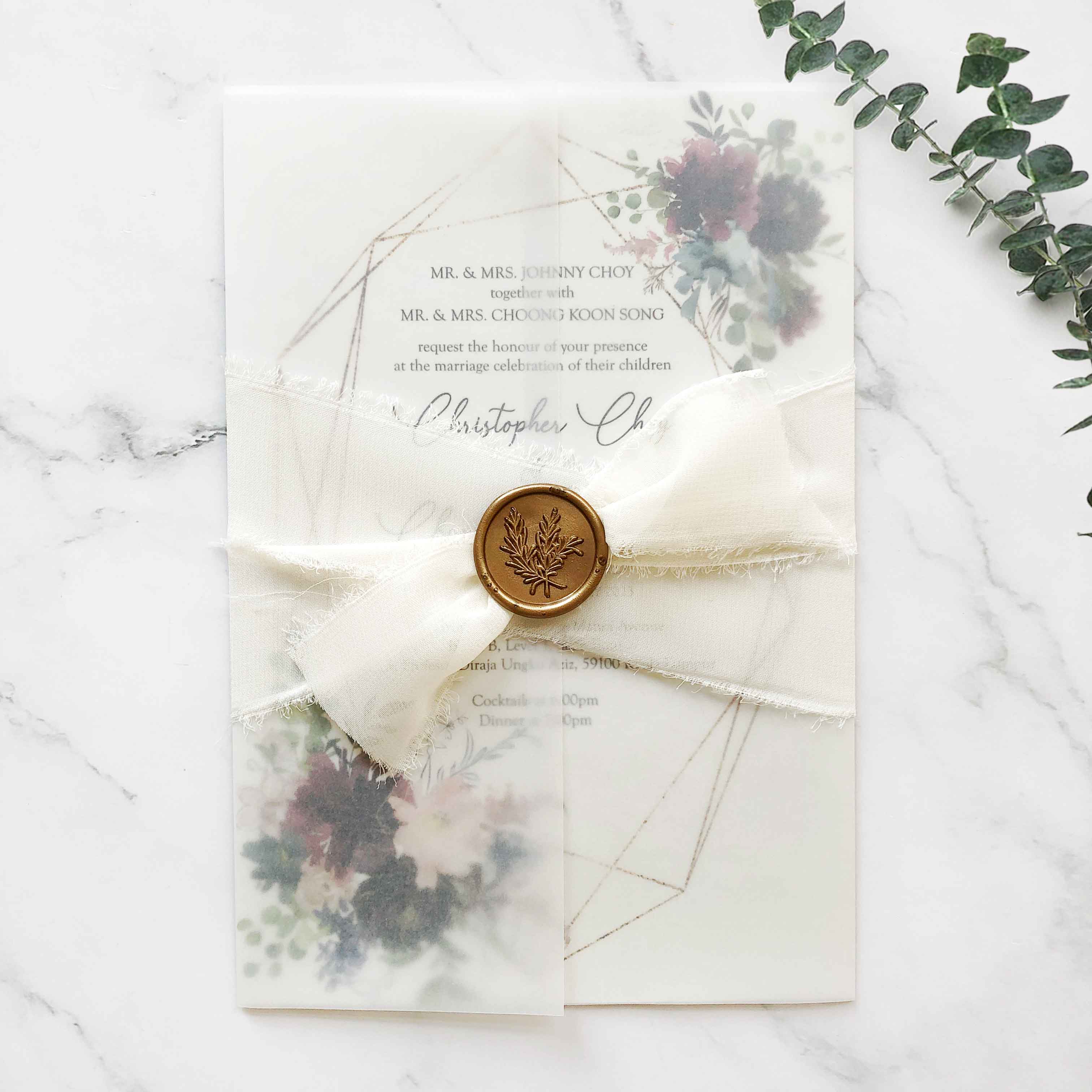 Chiffon Ribbon Wedding Invitation