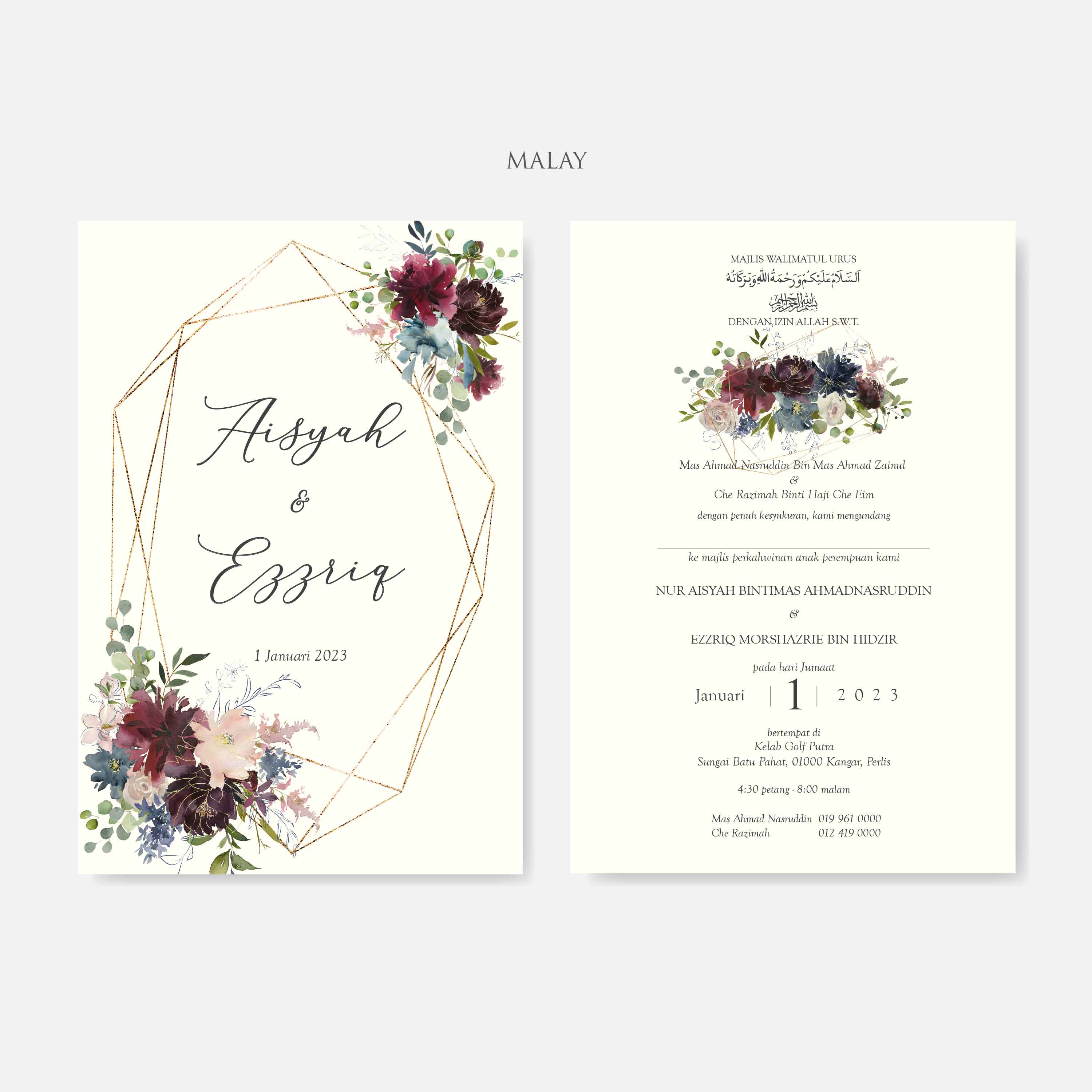 Chiffon Ribbon Wedding Invitation