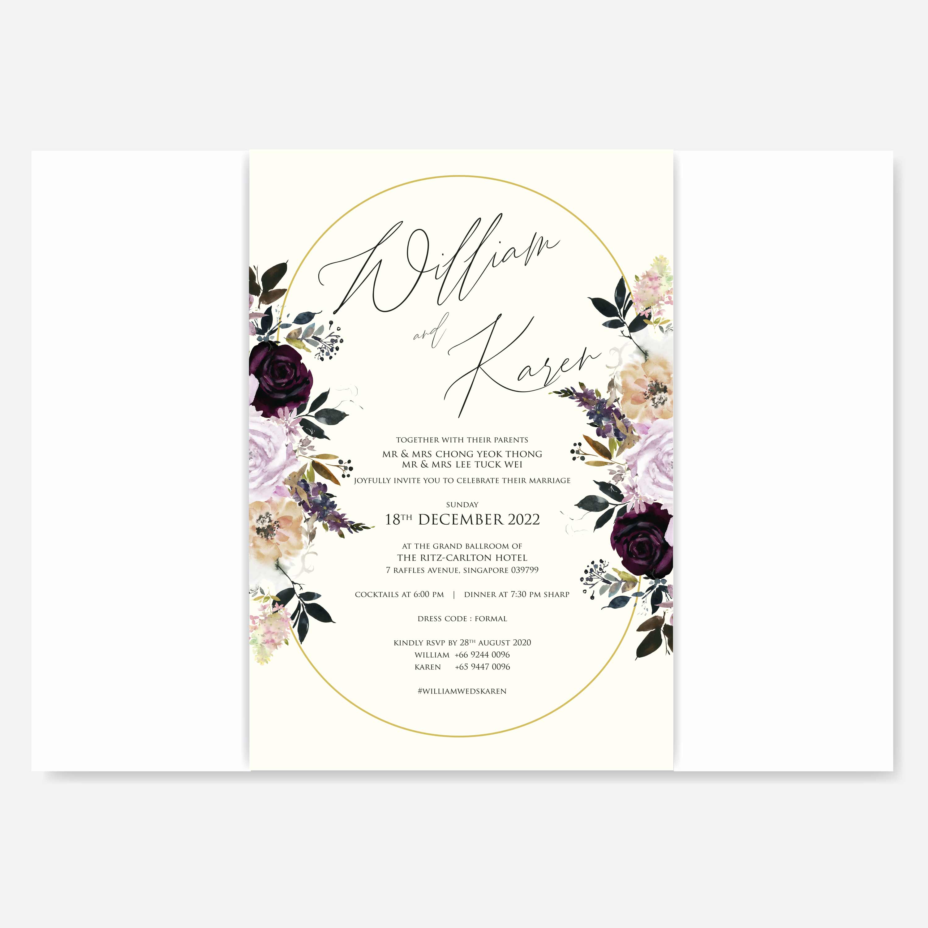 Chiffon Ribbon Wedding Invitation