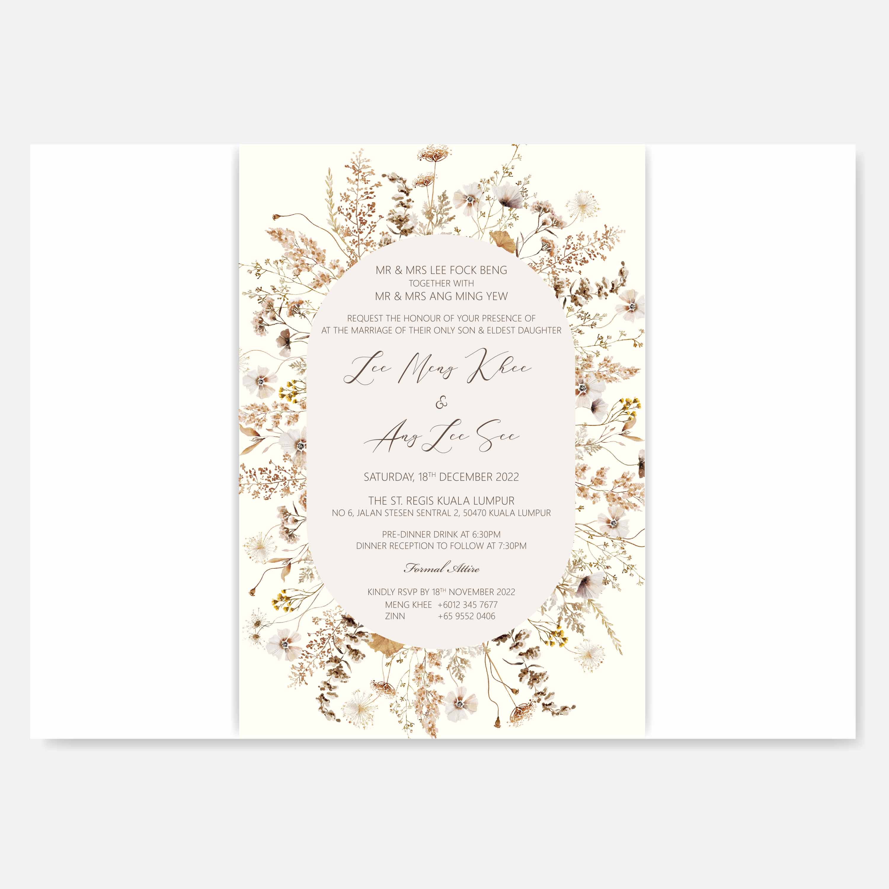 Chiffon Ribbon Wedding Invitation