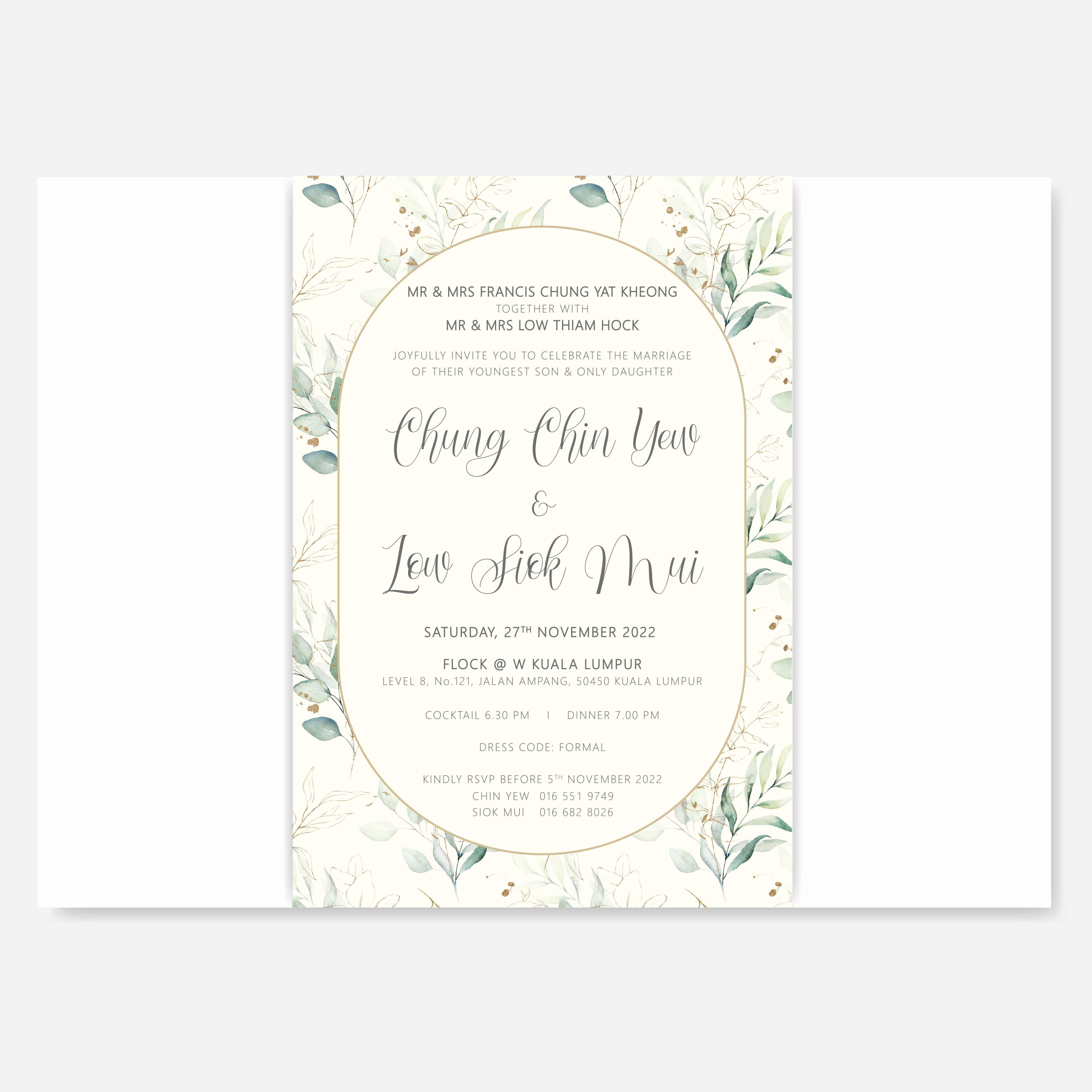 Chiffon Ribbon Wedding Invitation