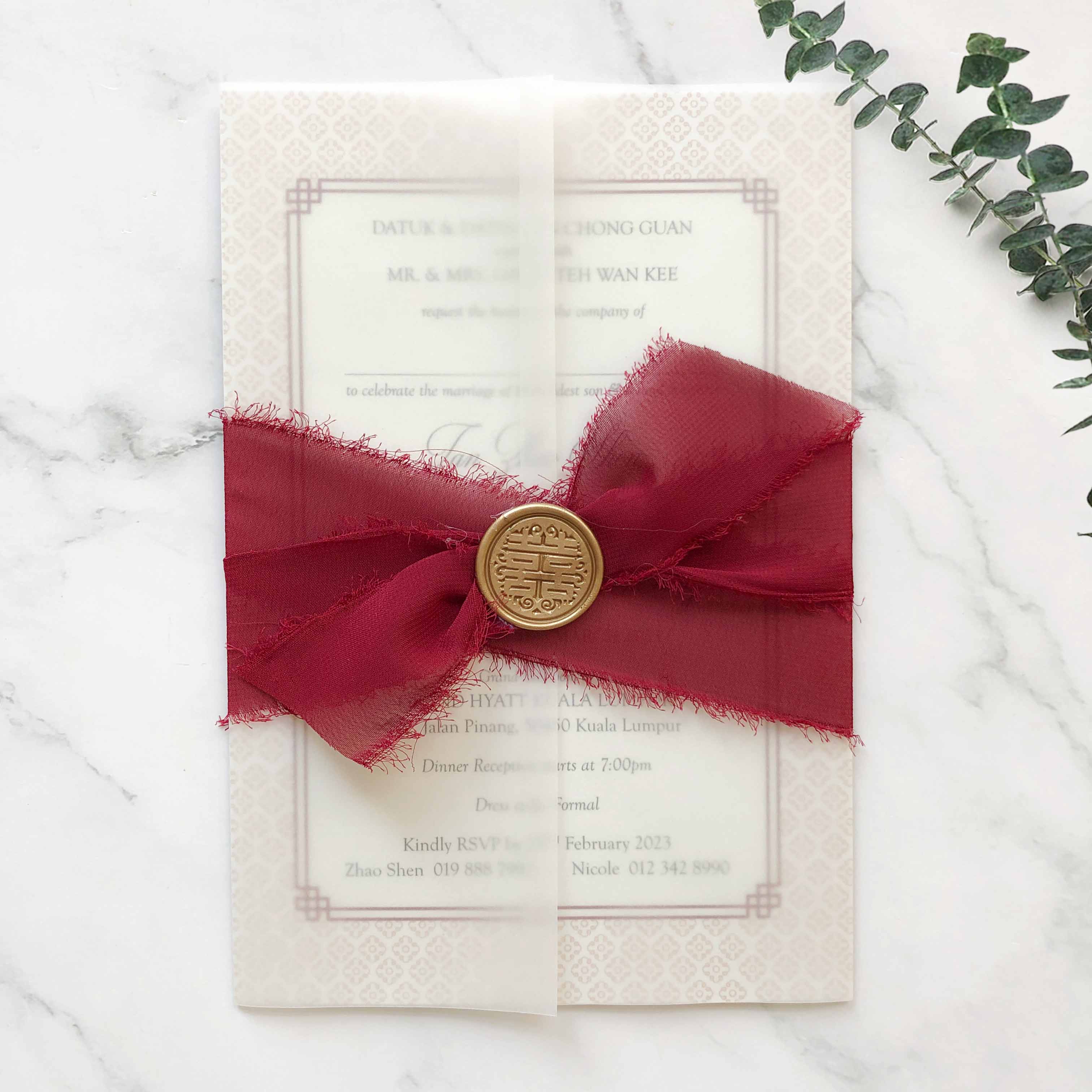 Chiffon Ribbon Wedding Invitation