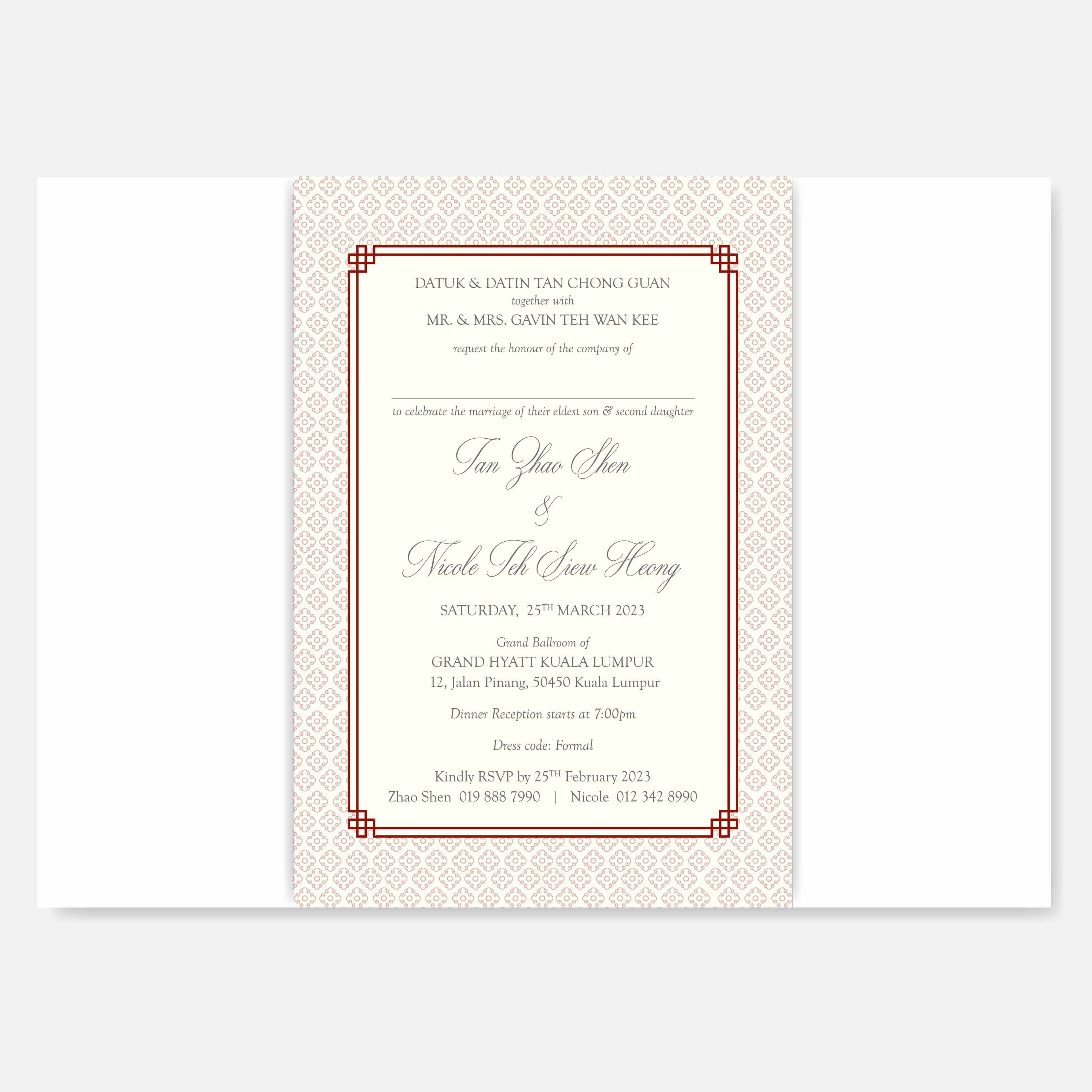 Chiffon Ribbon Wedding Invitation