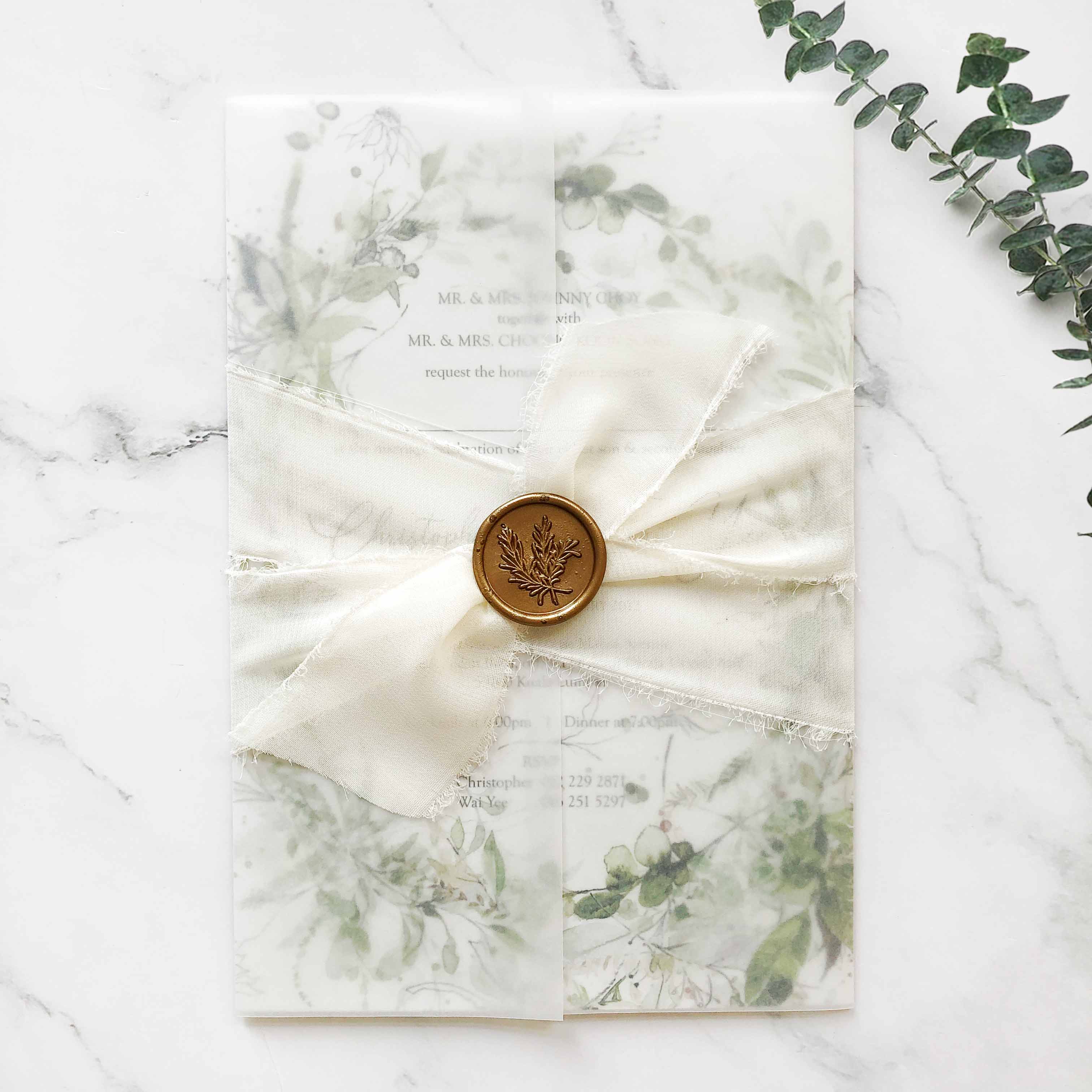 Chiffon Ribbon Wedding Invitation