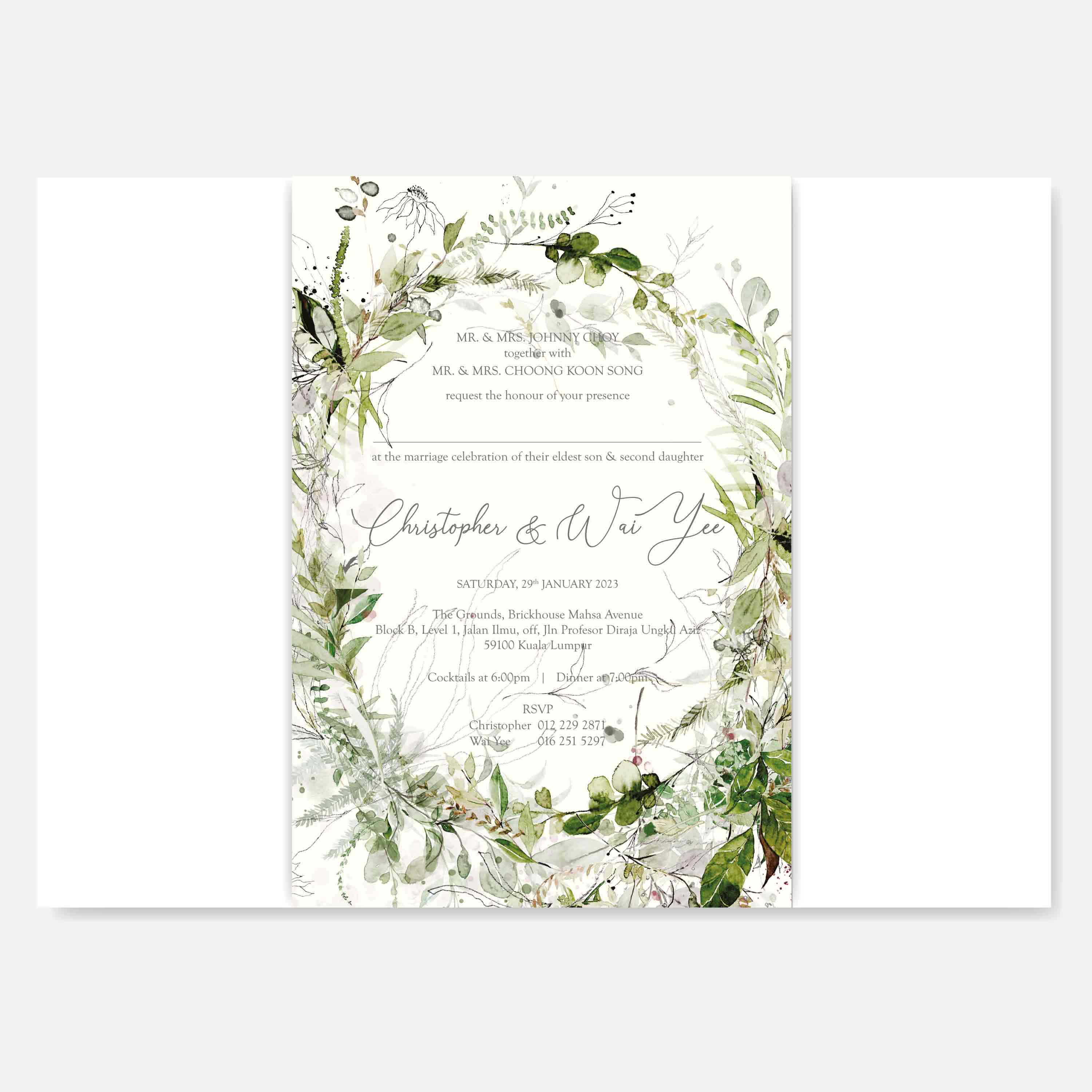 Chiffon Ribbon Wedding Invitation