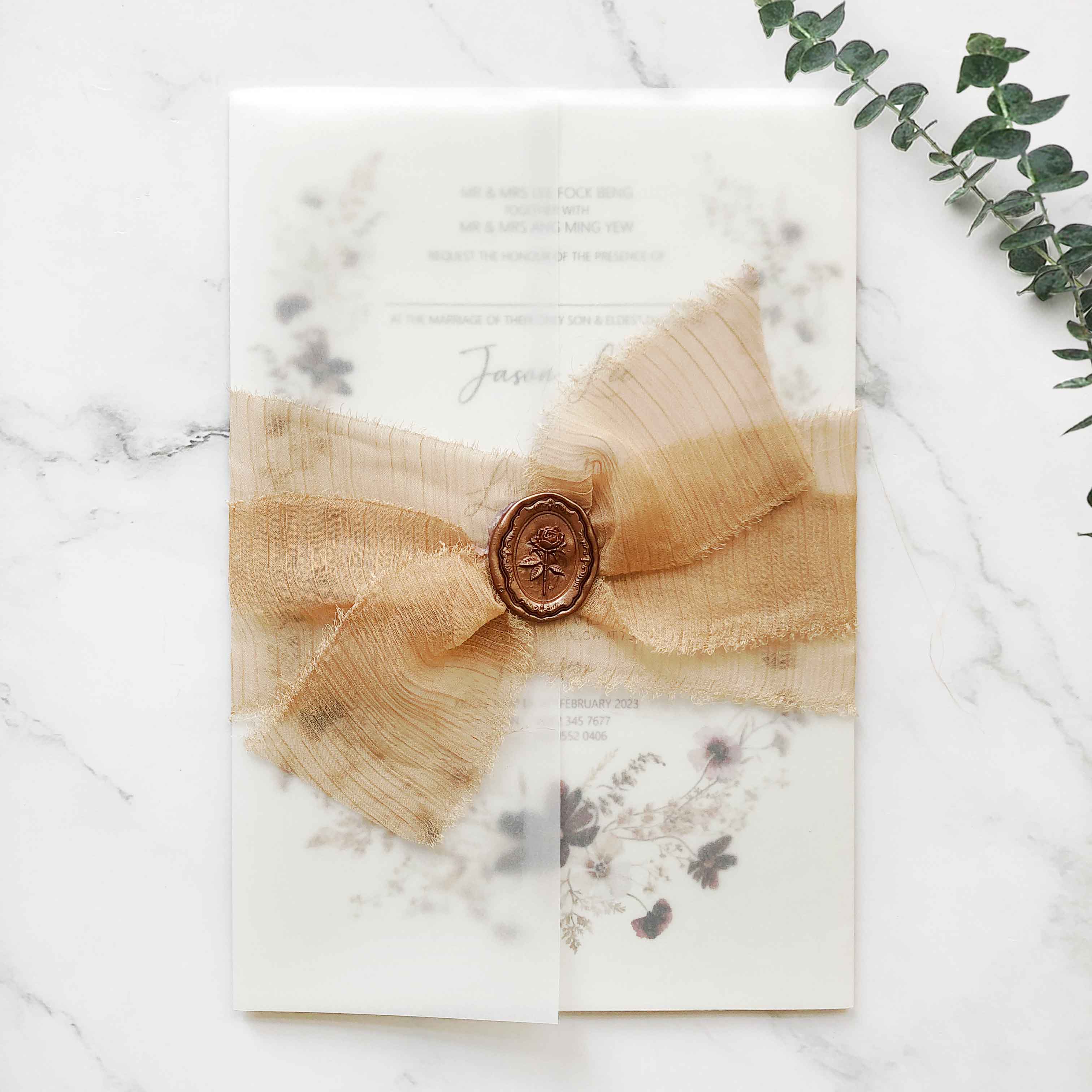 Chiffon Ribbon Wedding Invitation