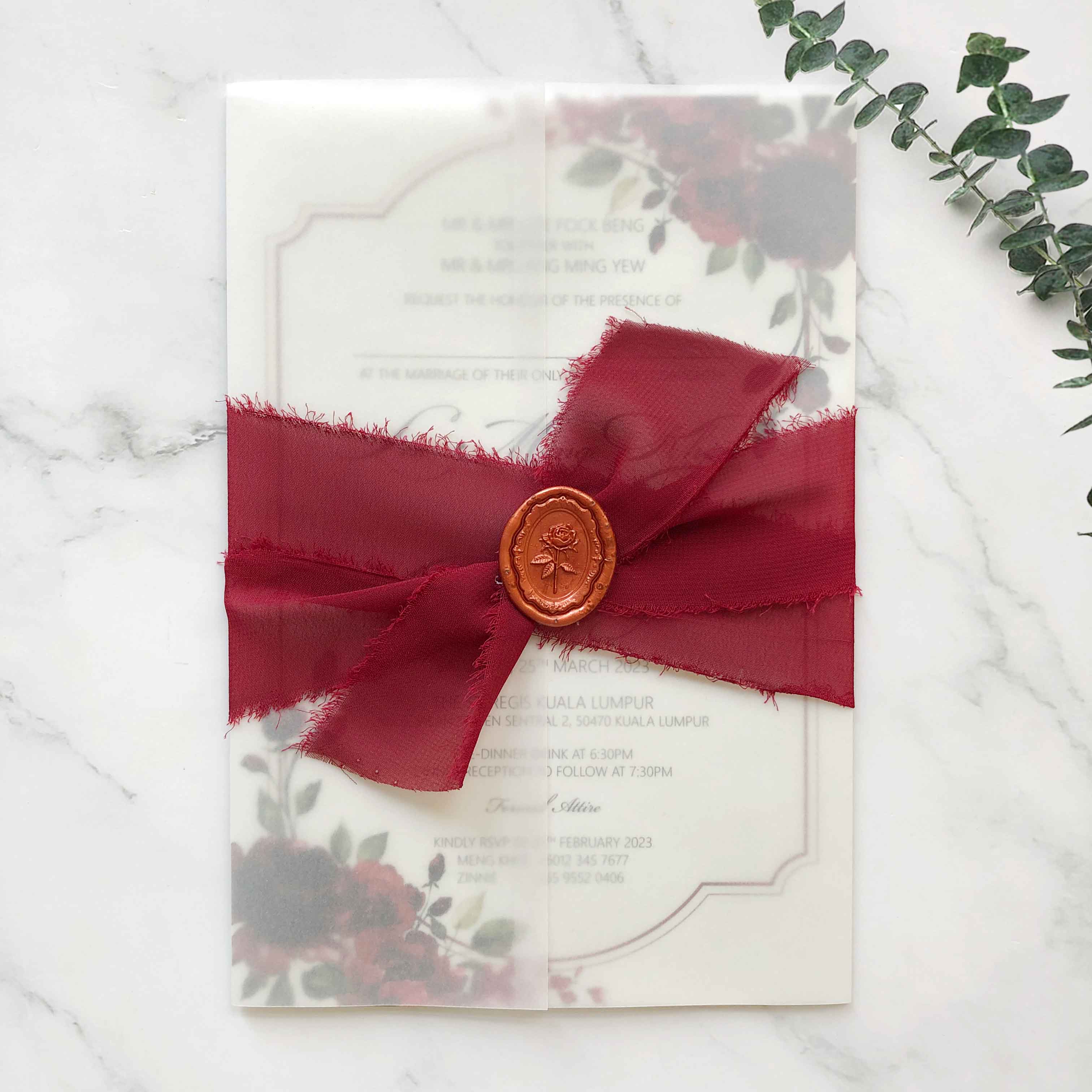 Chiffon Ribbon Wedding Invitation