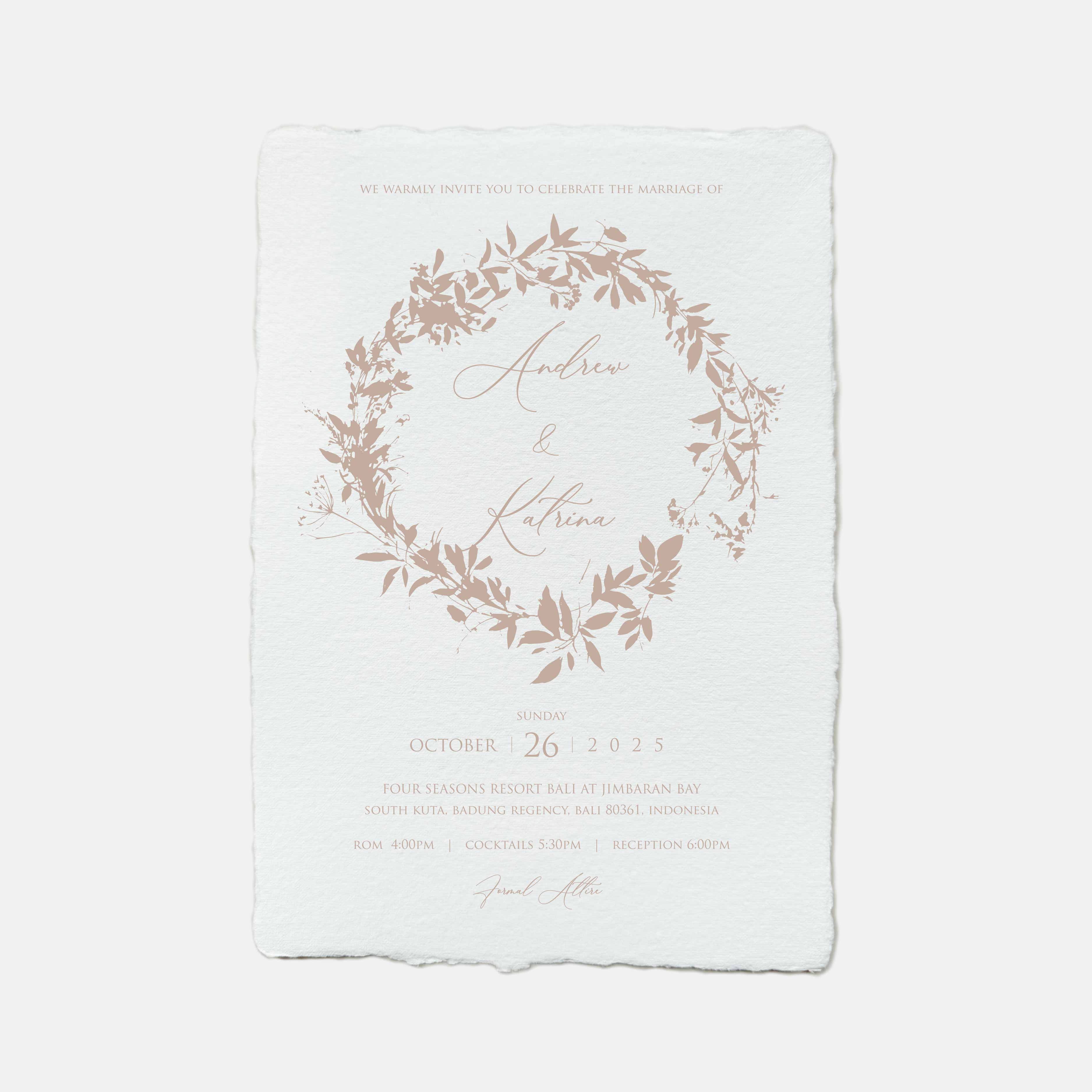 Handmade Paper Wedding Invitation