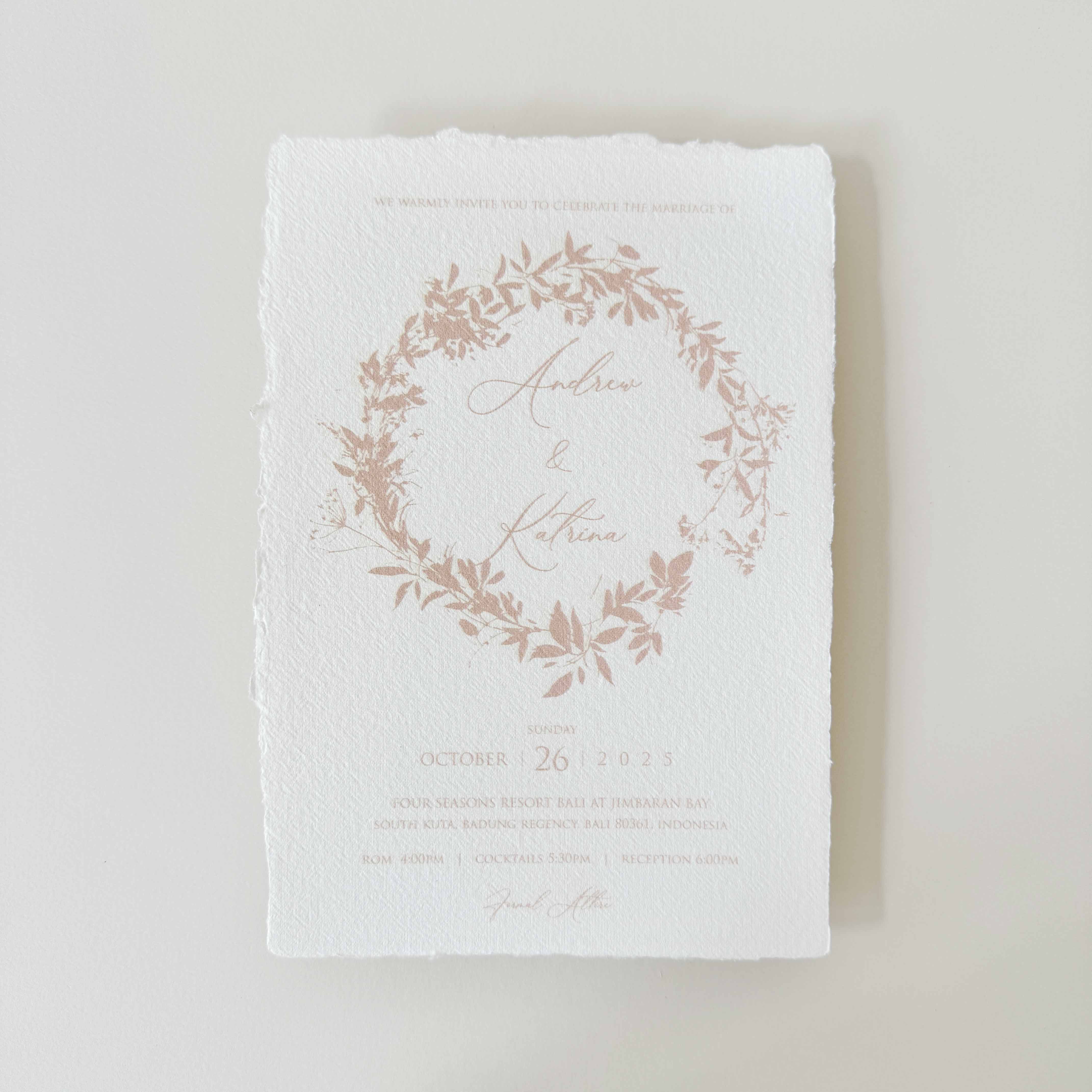 Handmade Paper Wedding Invitation