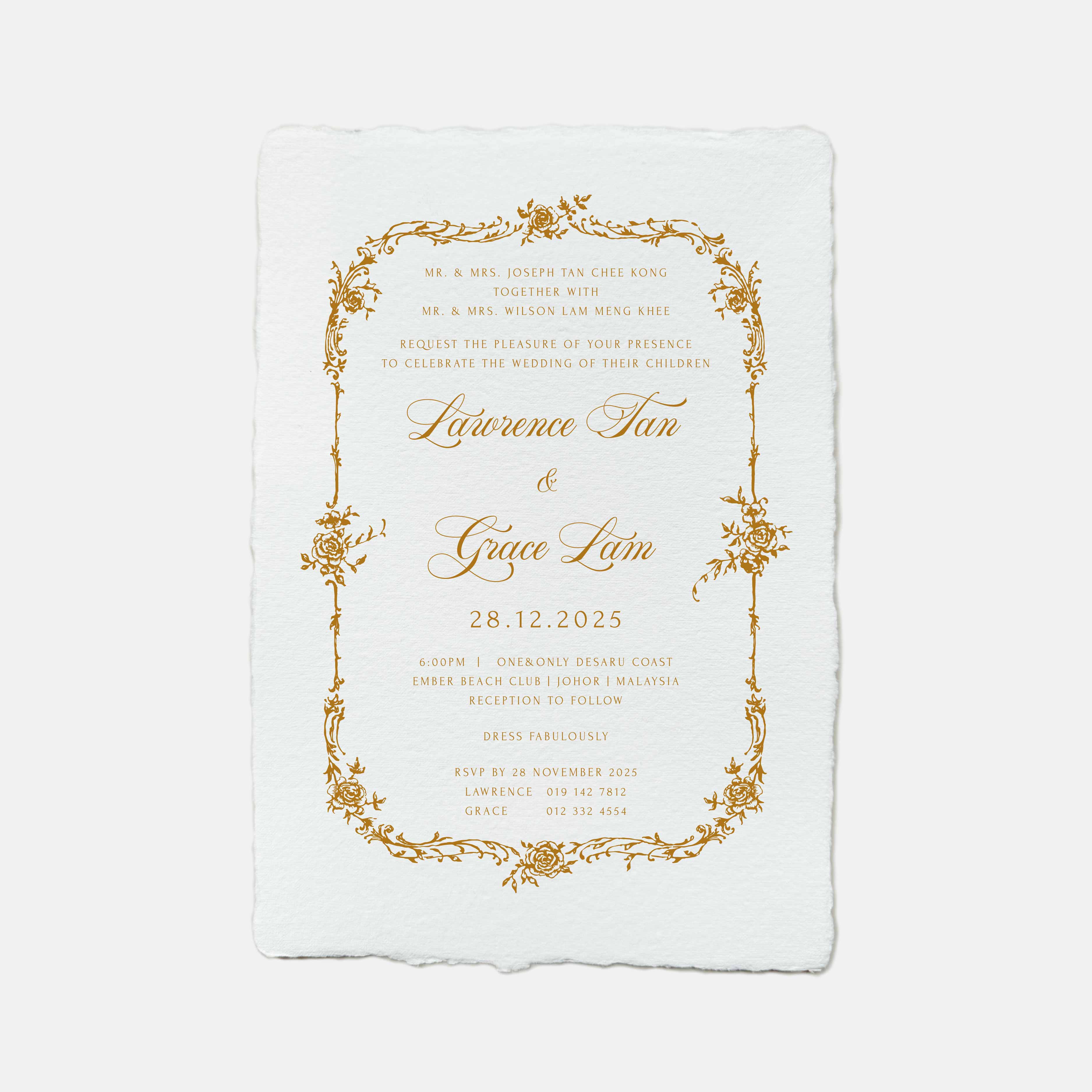 Handmade Paper Wedding Invitation