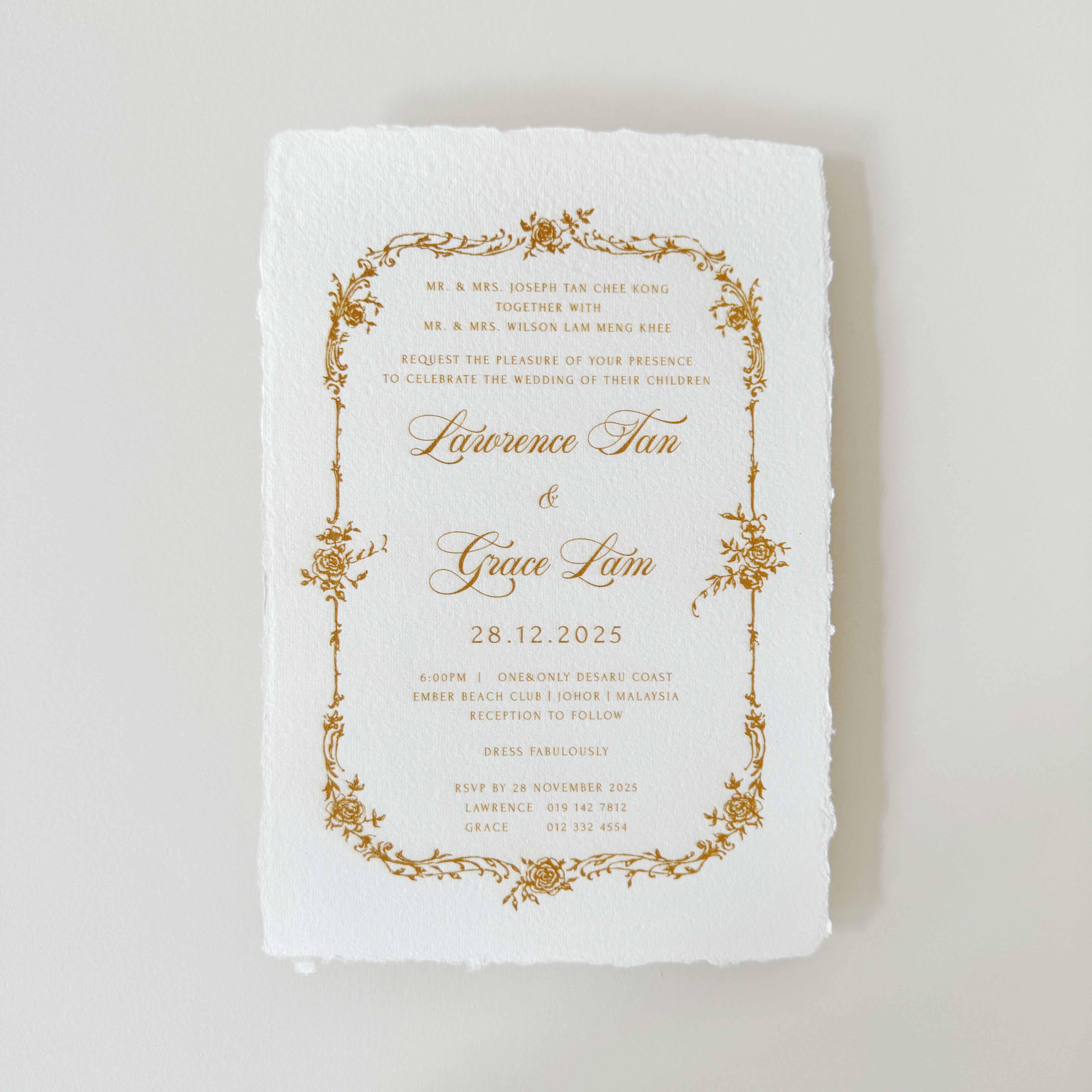 Handmade Paper Wedding Invitation