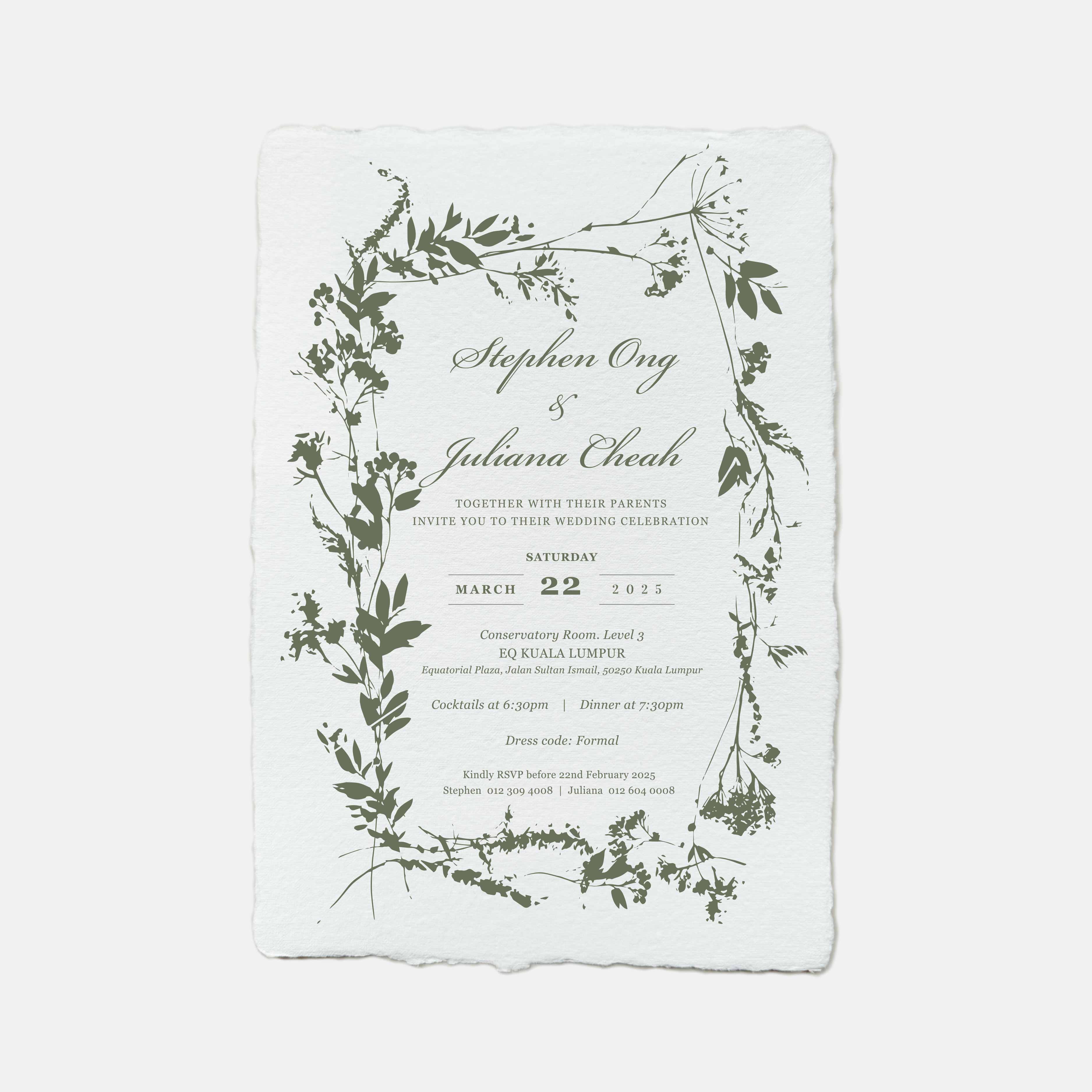 Handmade Paper Wedding Invitation