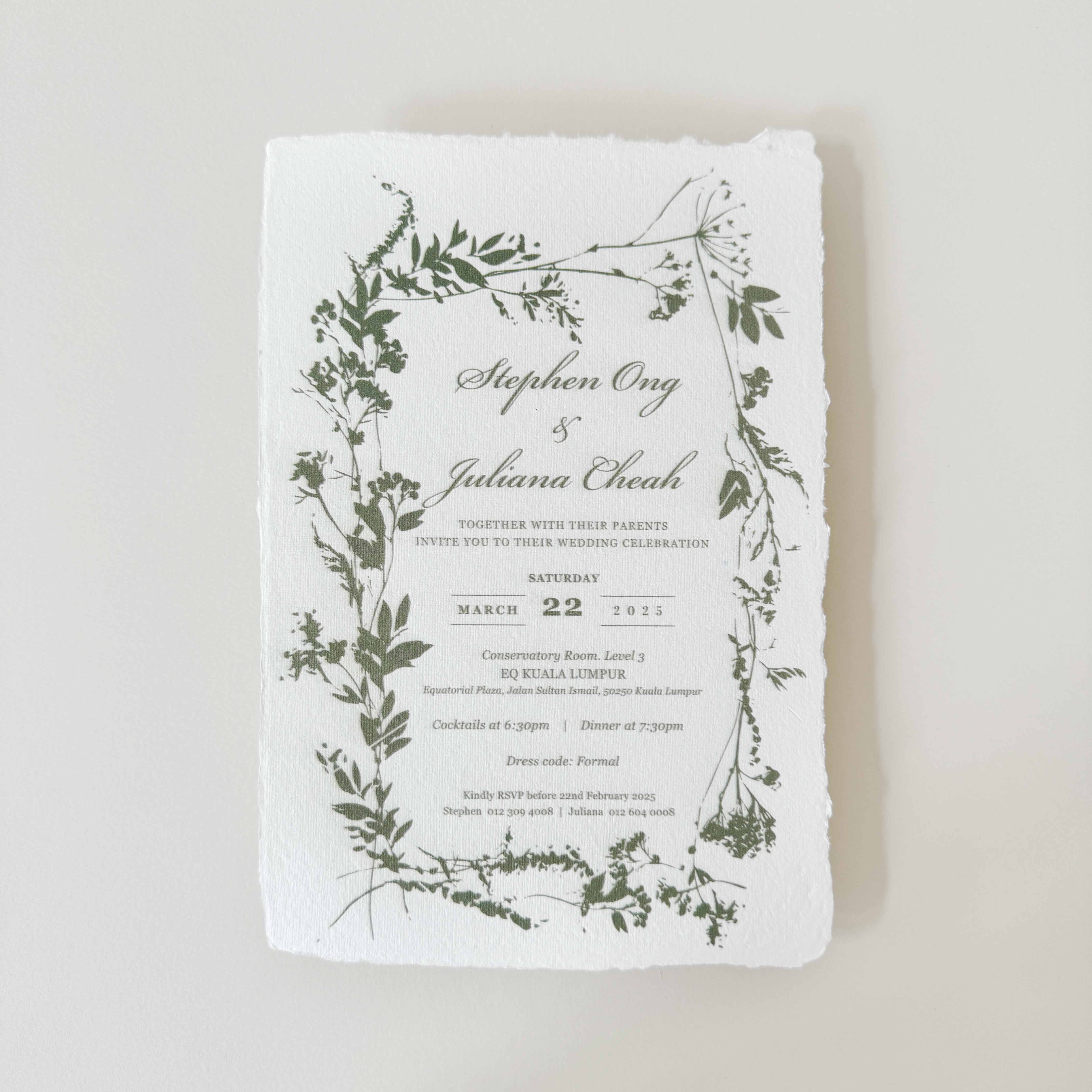 Handmade Paper Wedding Invitation