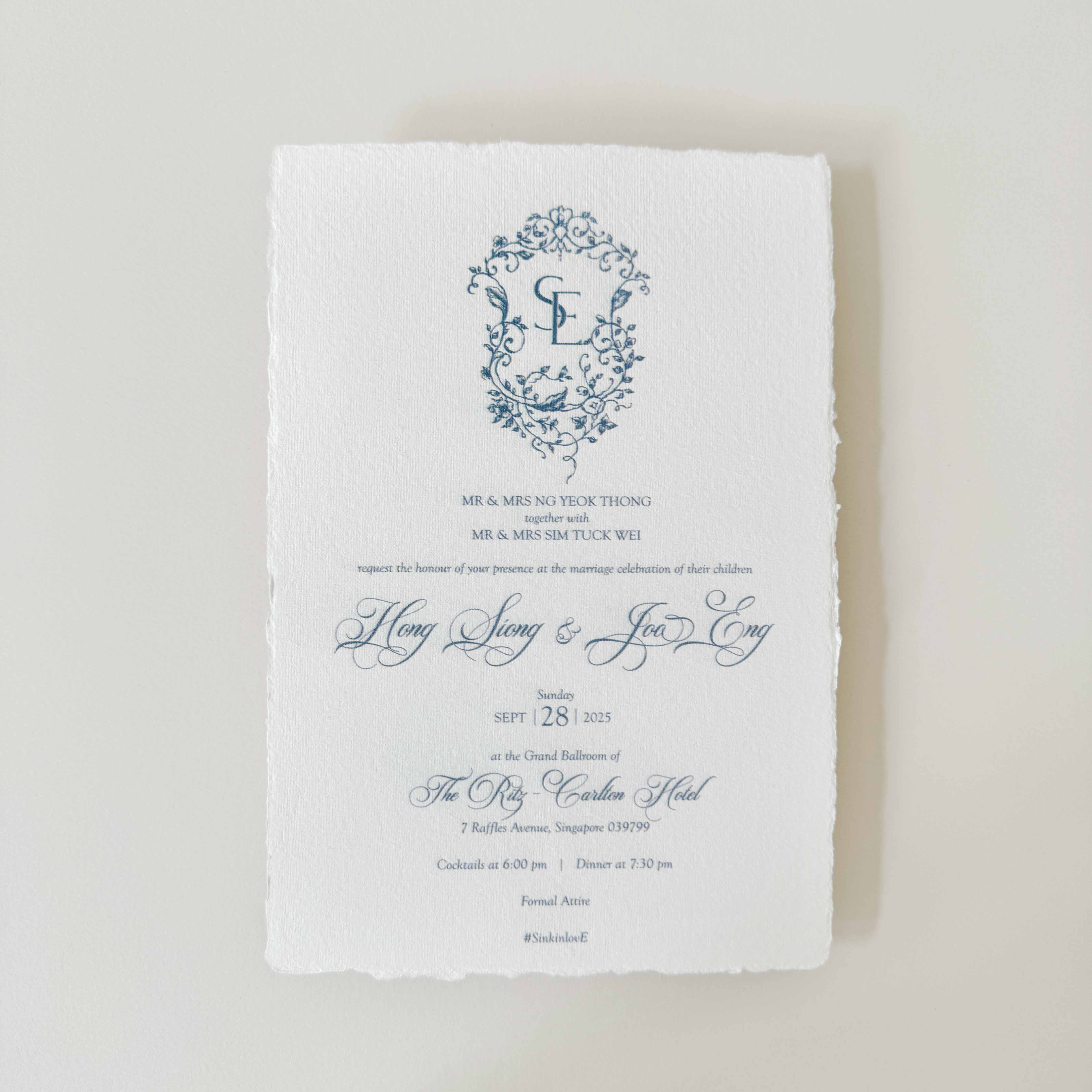 Handmade Paper Wedding Invitation