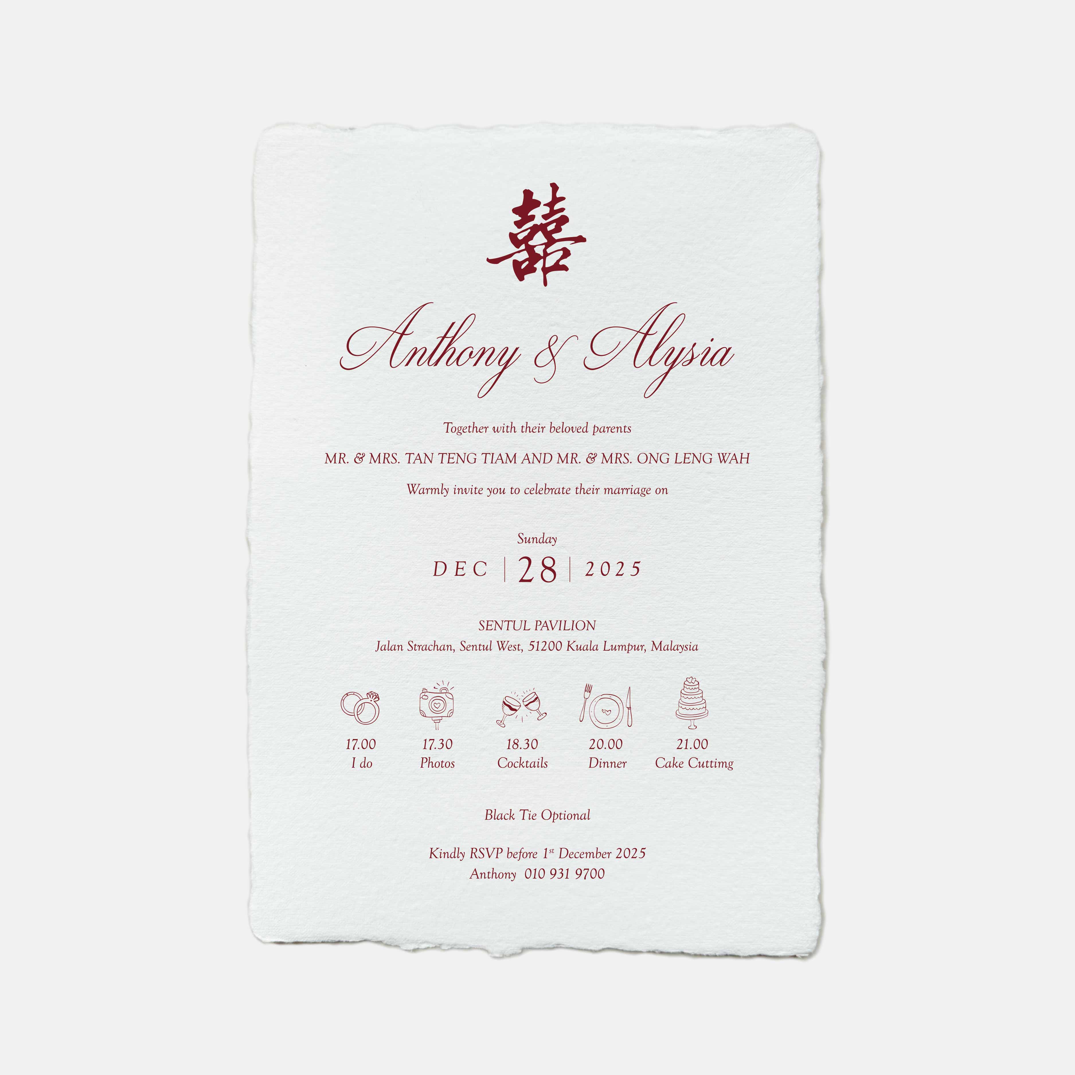 Handmade Paper Wedding Invitation