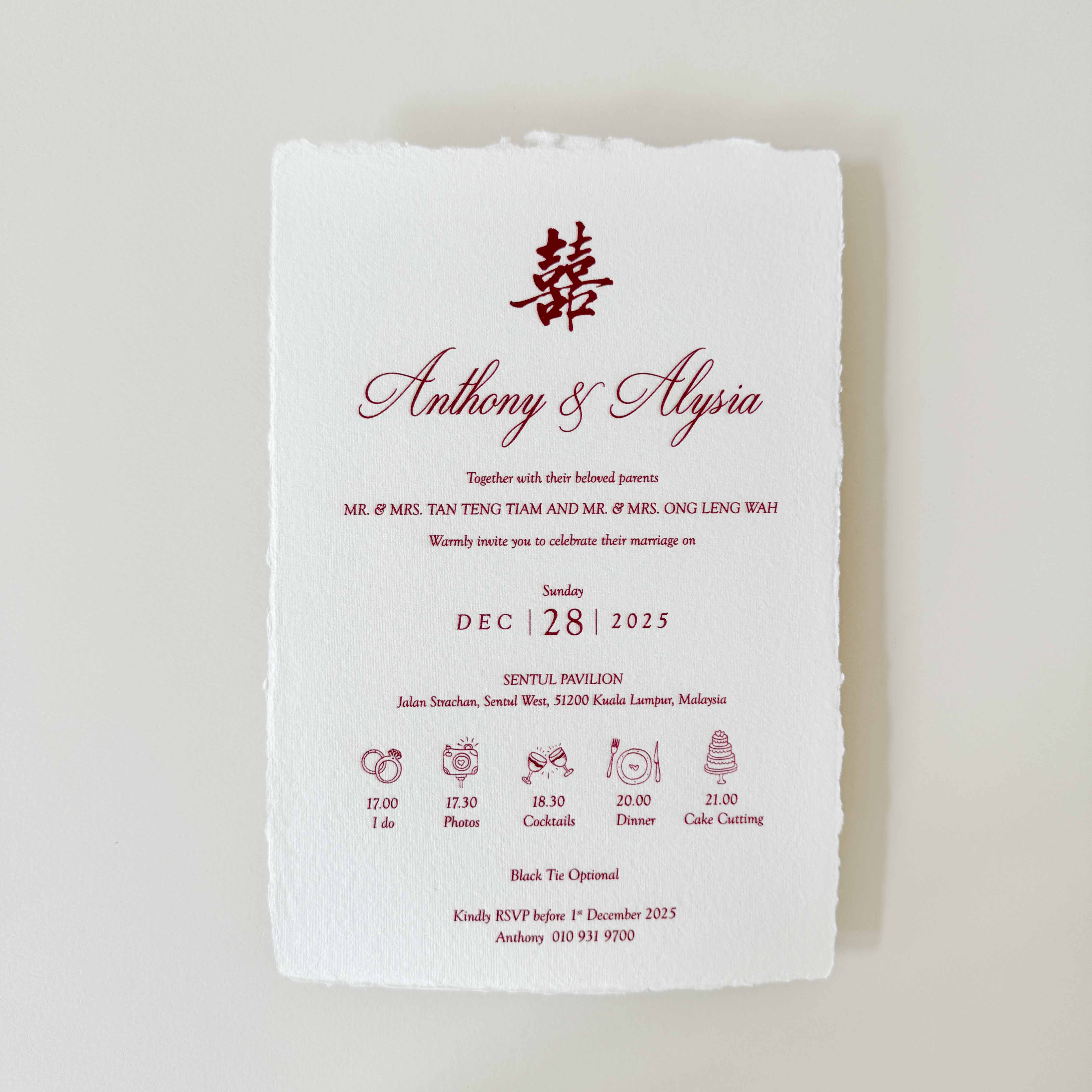 Handmade Paper Wedding Invitation