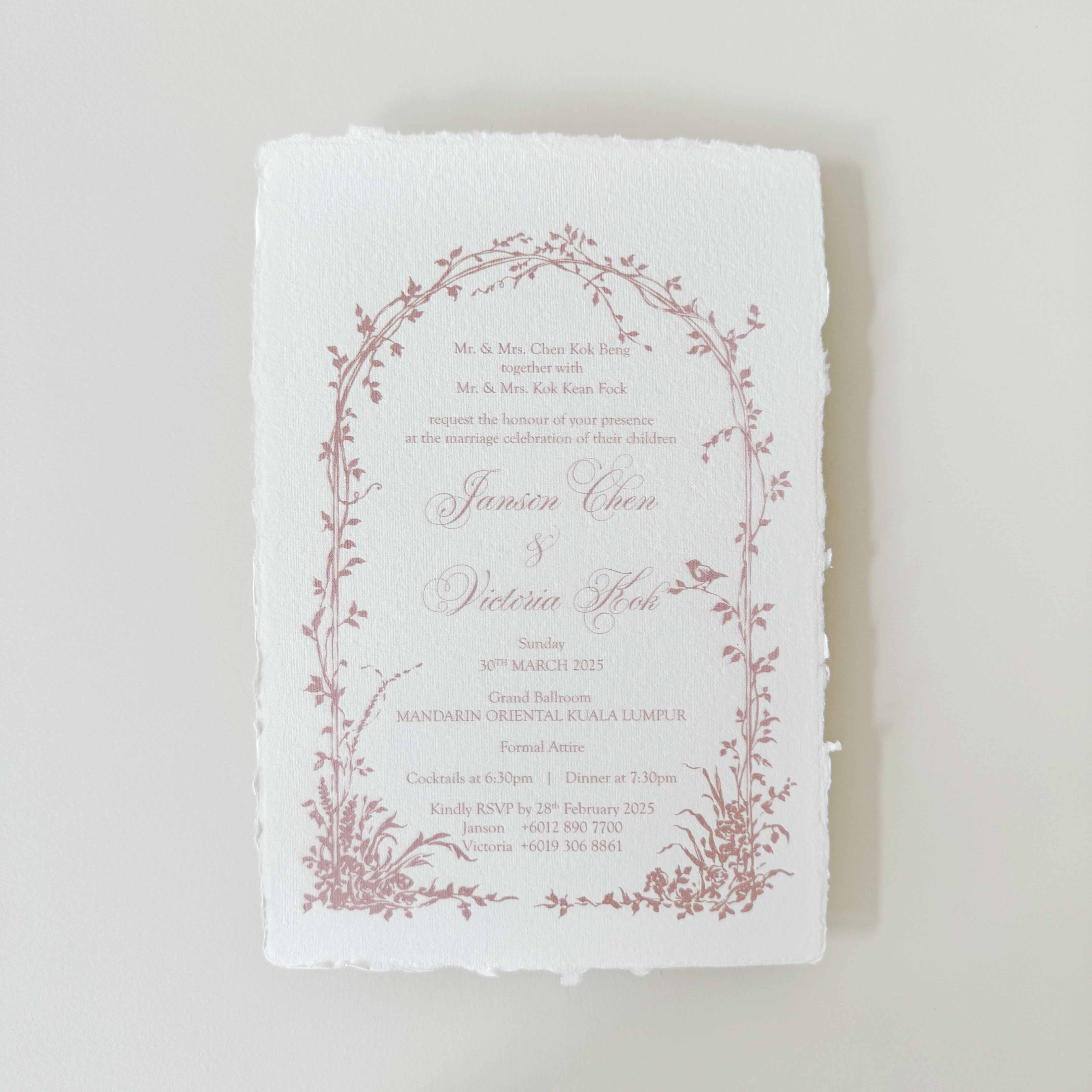 Handmade Paper Wedding Invitation