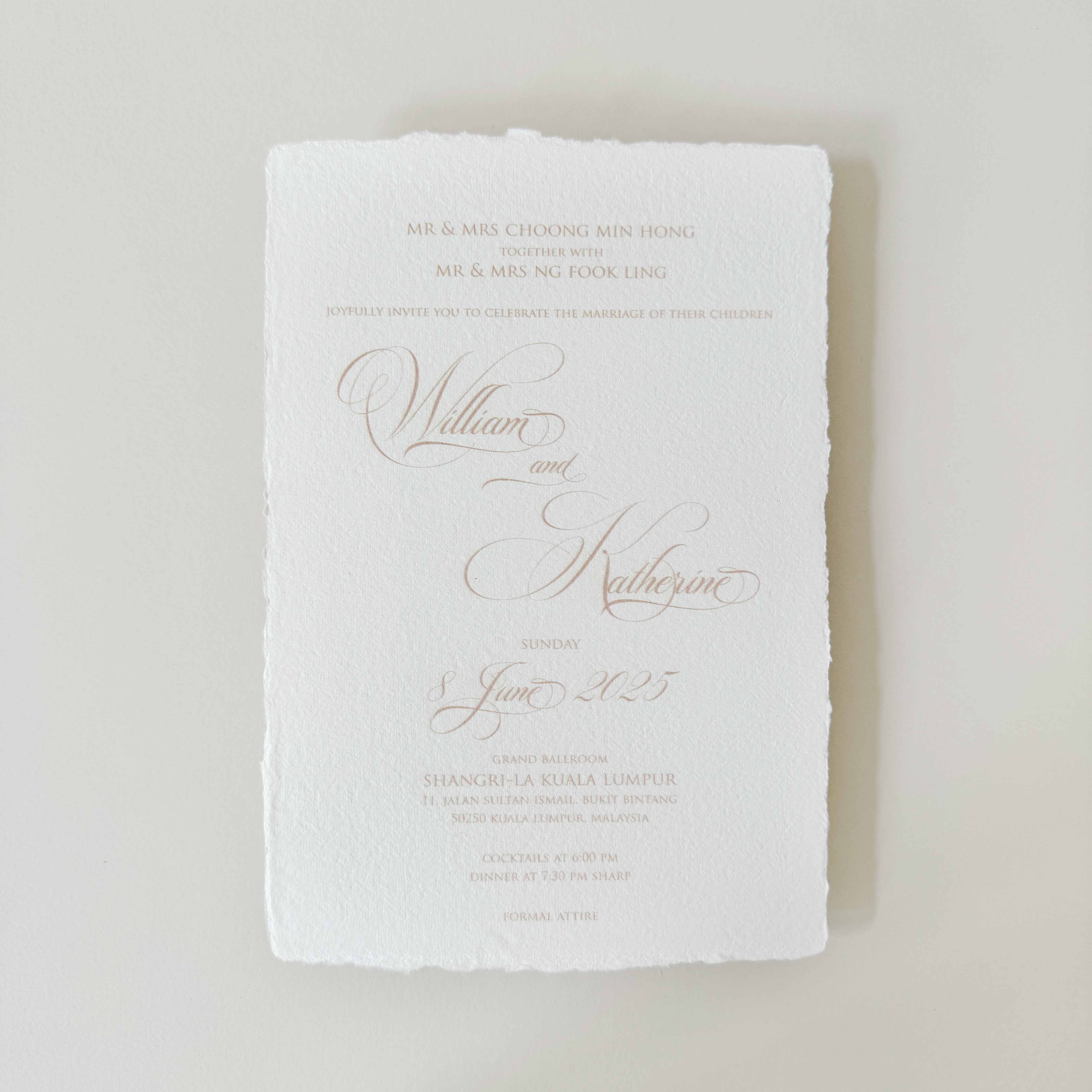 Handmade Paper Wedding Invitation