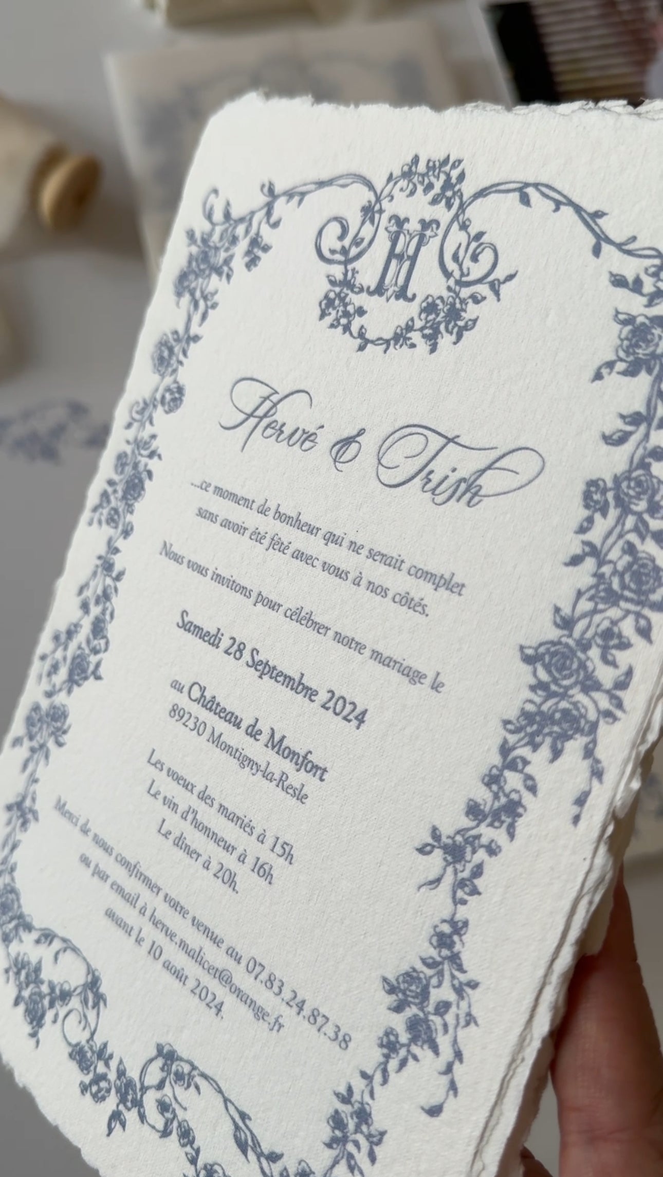 Handmade Paper Wedding Invitation