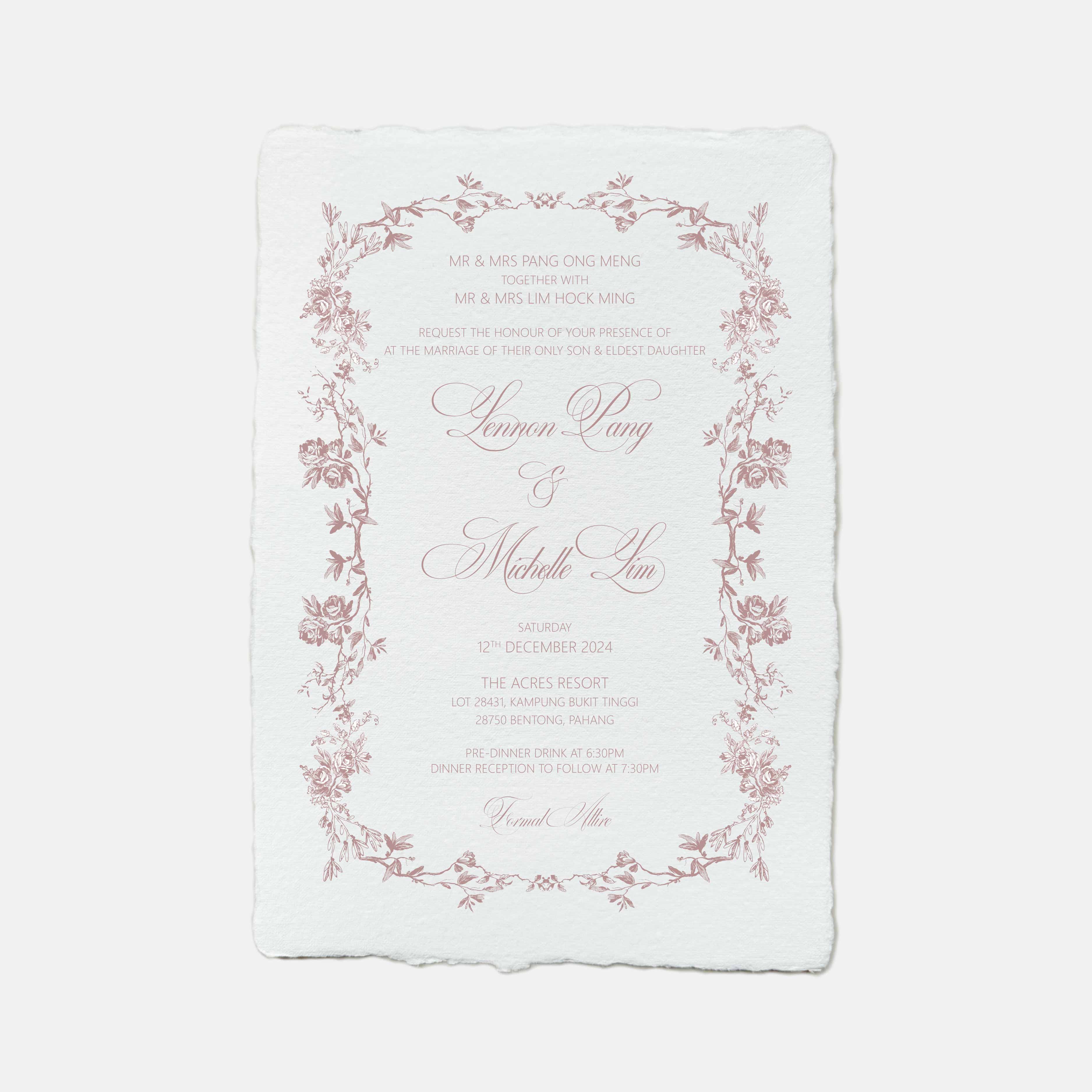 Handmade Paper Wedding Invitation