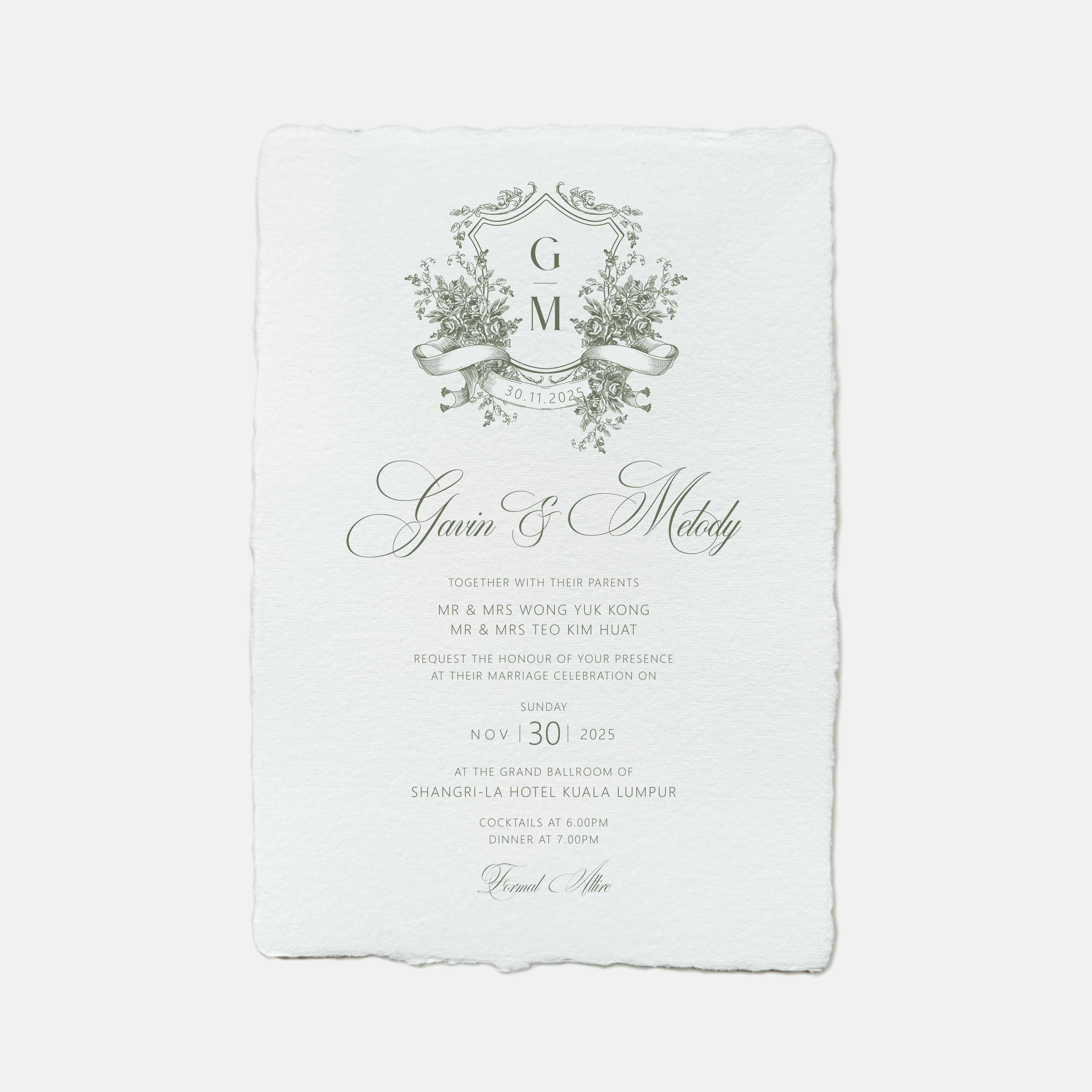 Handmade Paper Wedding Invitation