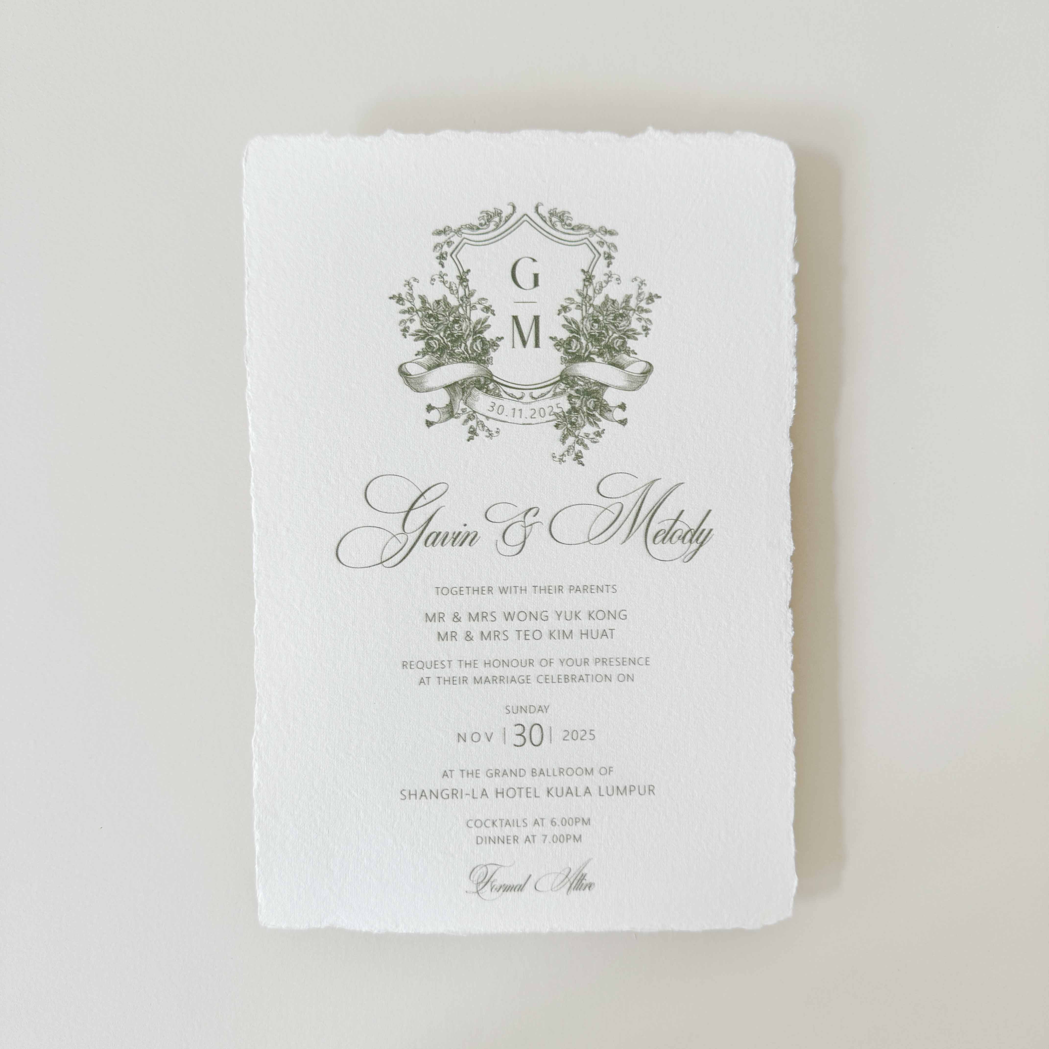 Handmade Paper Wedding Invitation