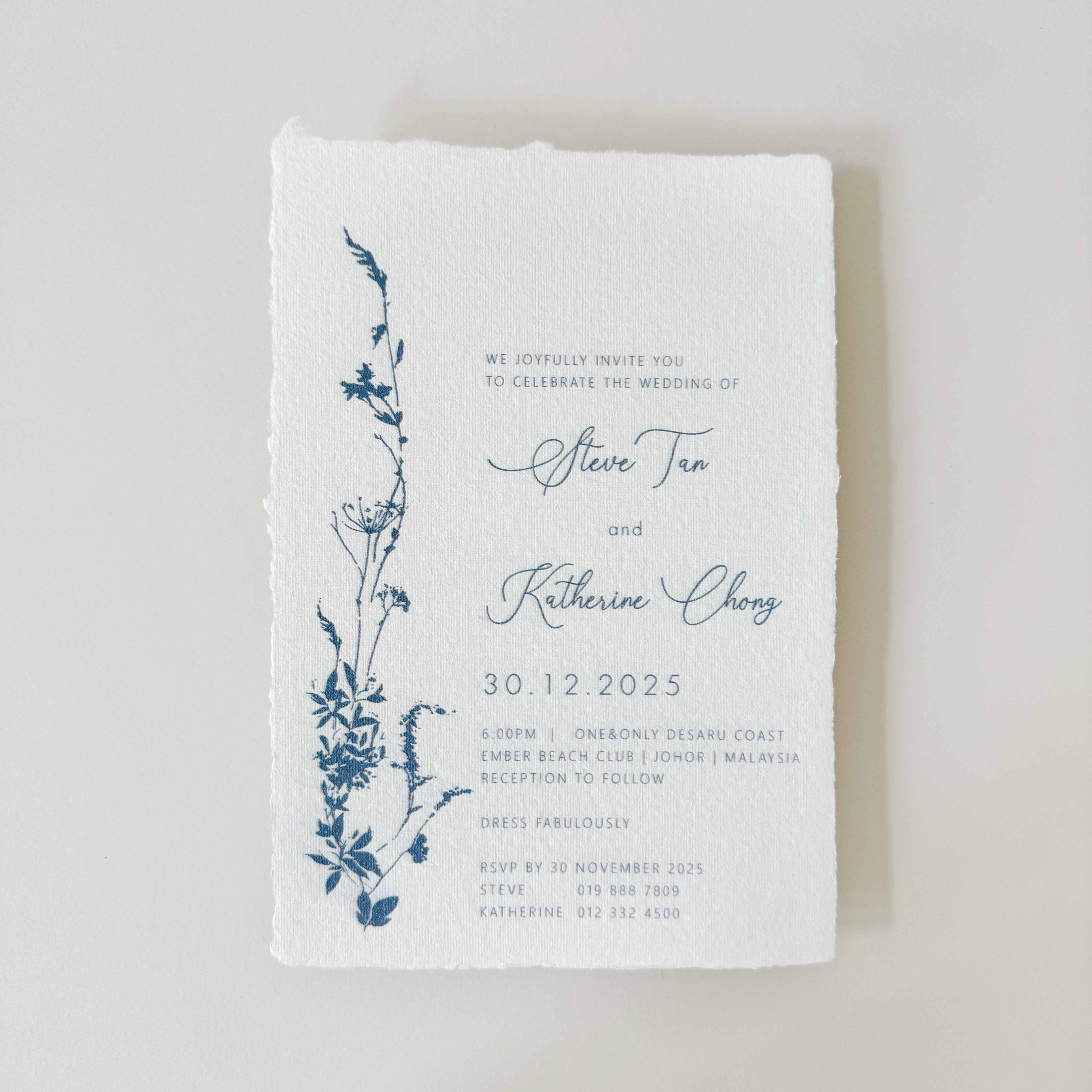 Handmade Paper Wedding Invitation