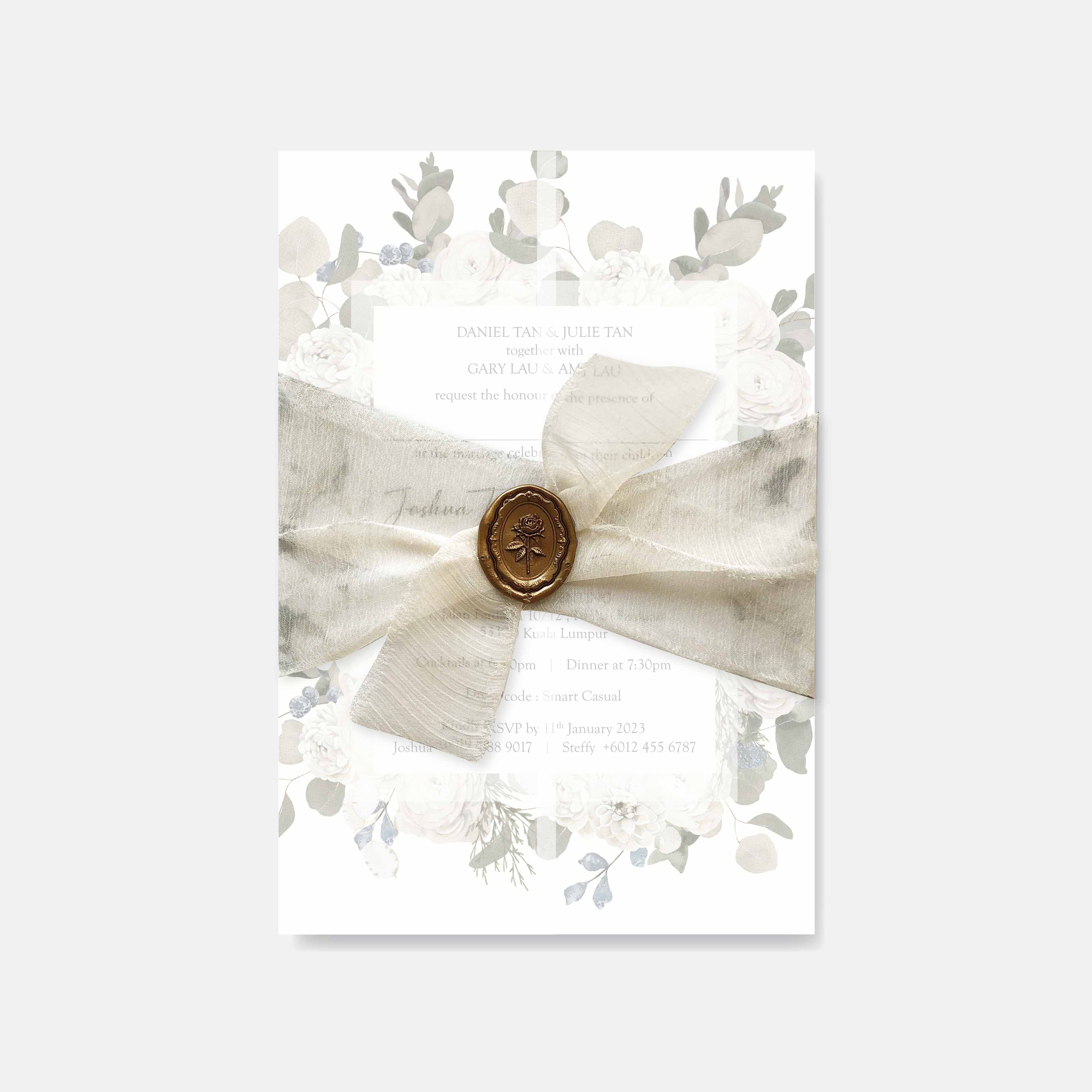 Chiffon Ribbon Wedding Invitation