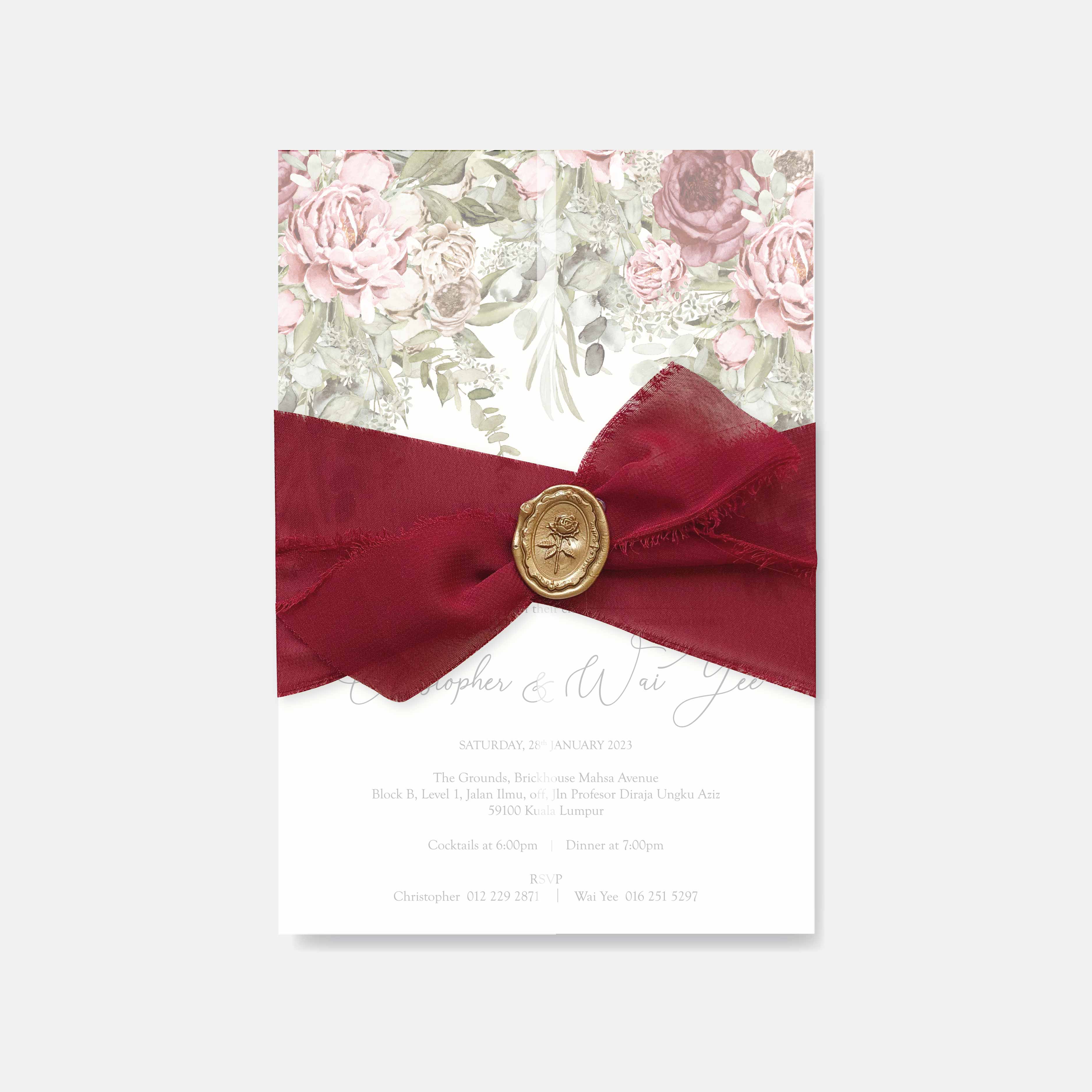 Chiffon Ribbon Wedding Invitation